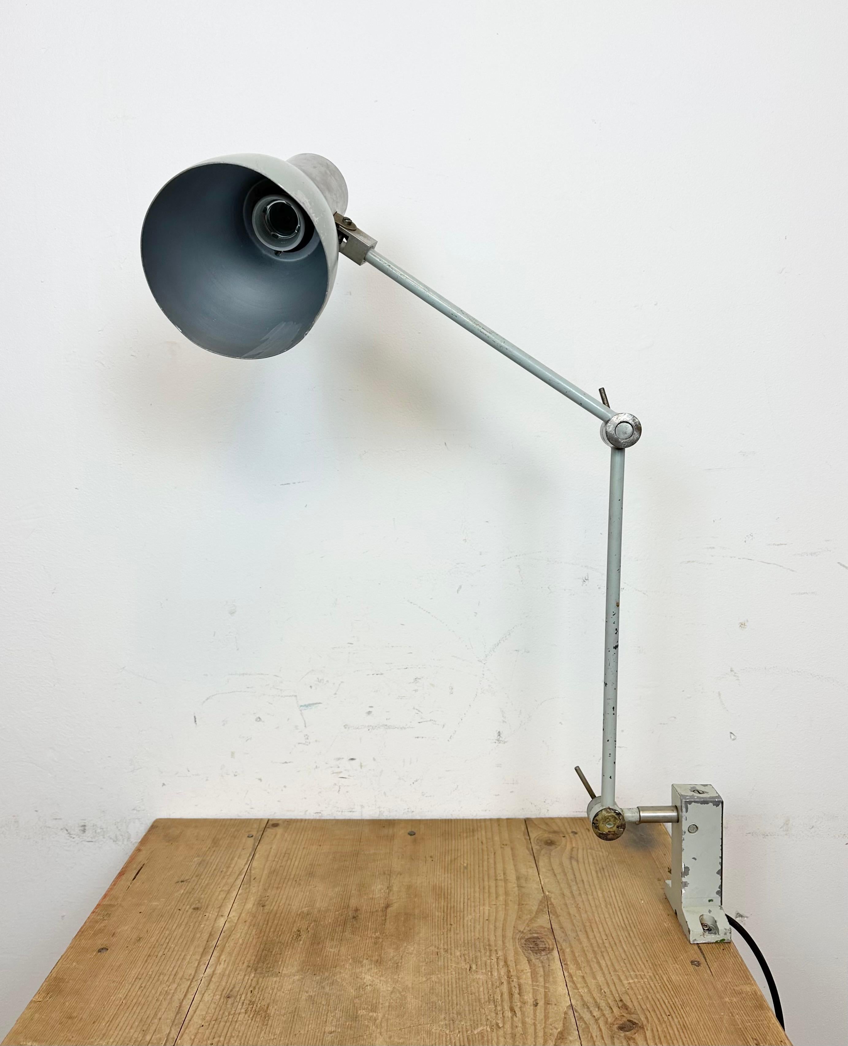 Grey Industrial Table Lamp from Elektrosvit, 1970s For Sale 2
