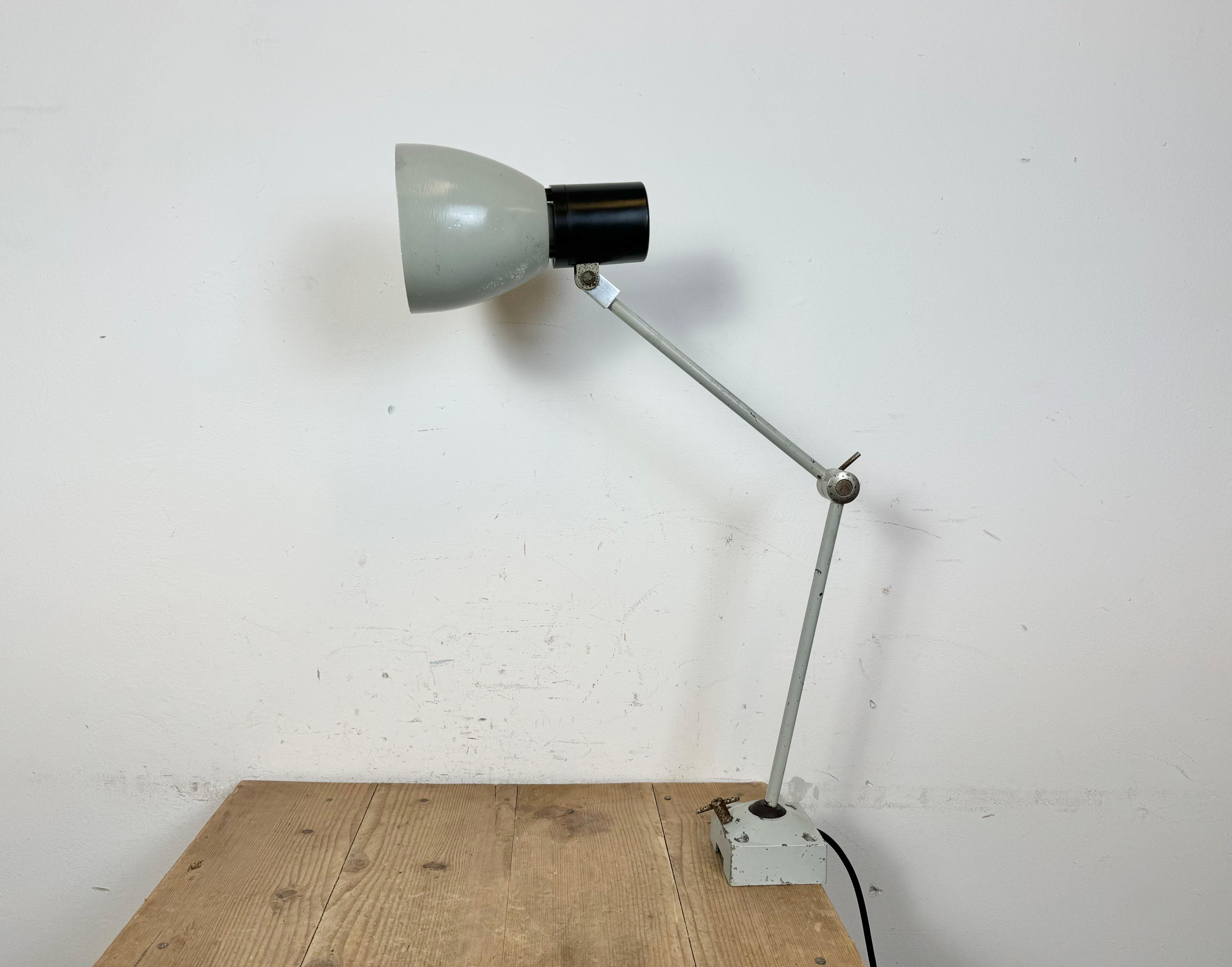 Grey Industrial Table Lamp from Elektrosvit, 1970s For Sale 2