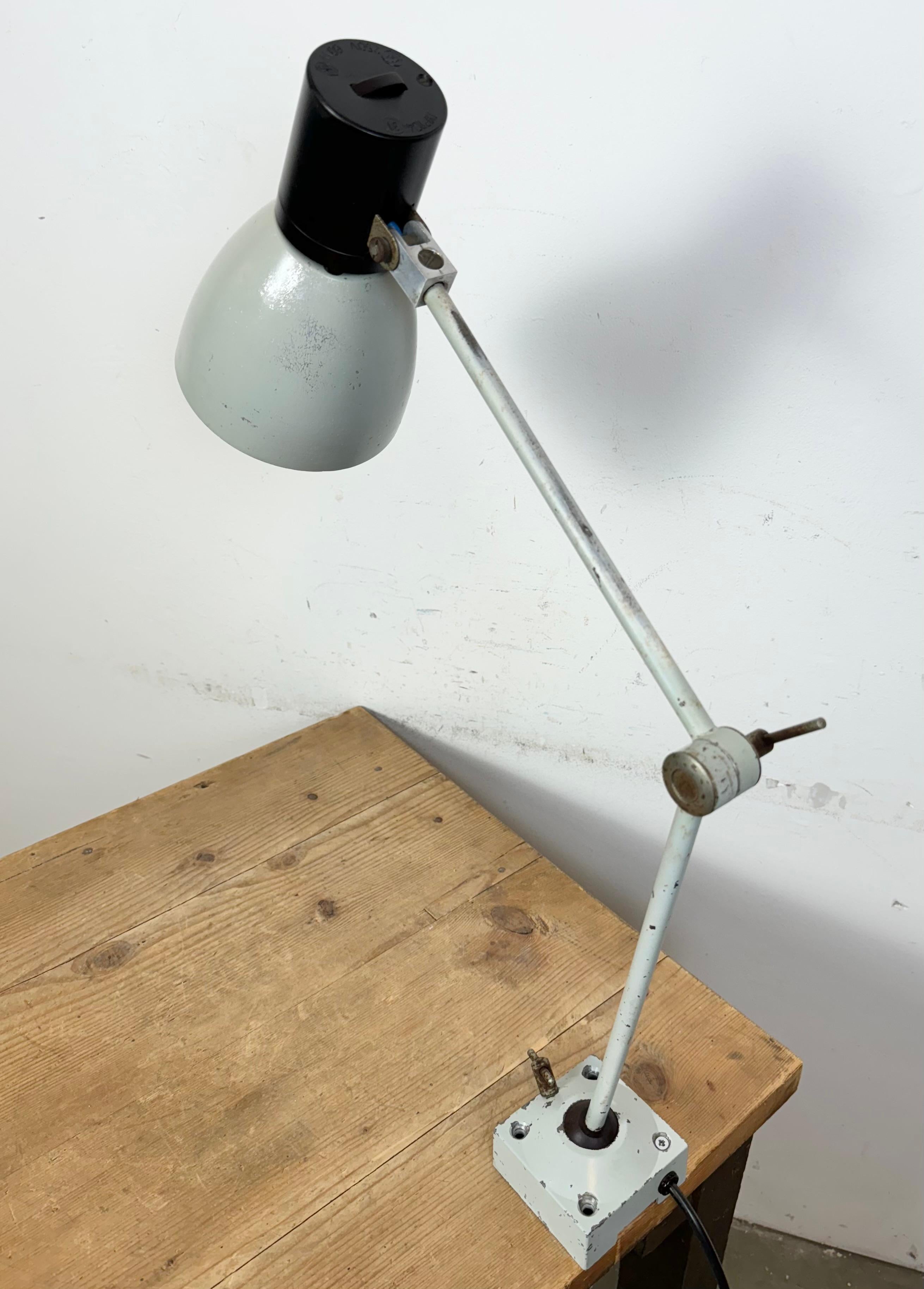Grey Industrial Table Lamp from Elektrosvit, 1970s For Sale 3