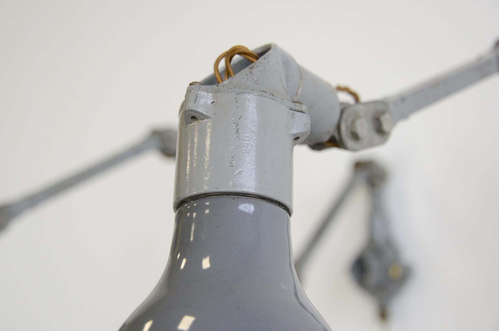 English Grey Industrial Task Lamps by Mek Elek, circa 1950s