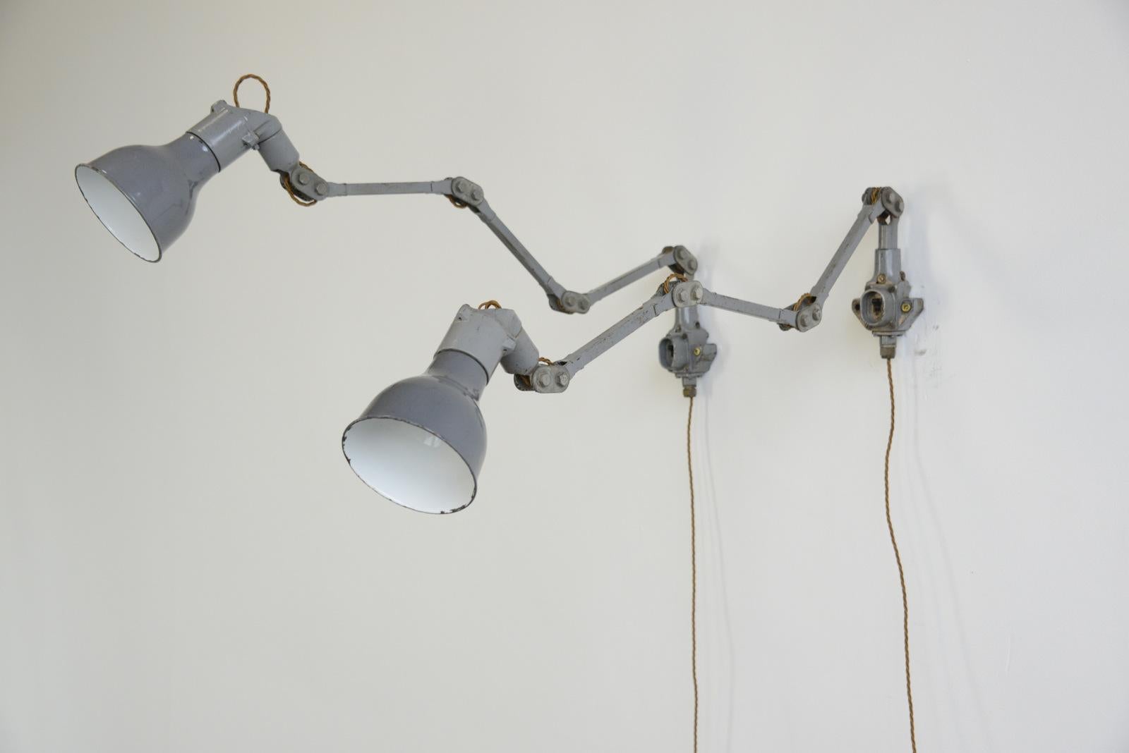 Grey Industrial Task Lamps by Mek Elek, circa 1950s 2