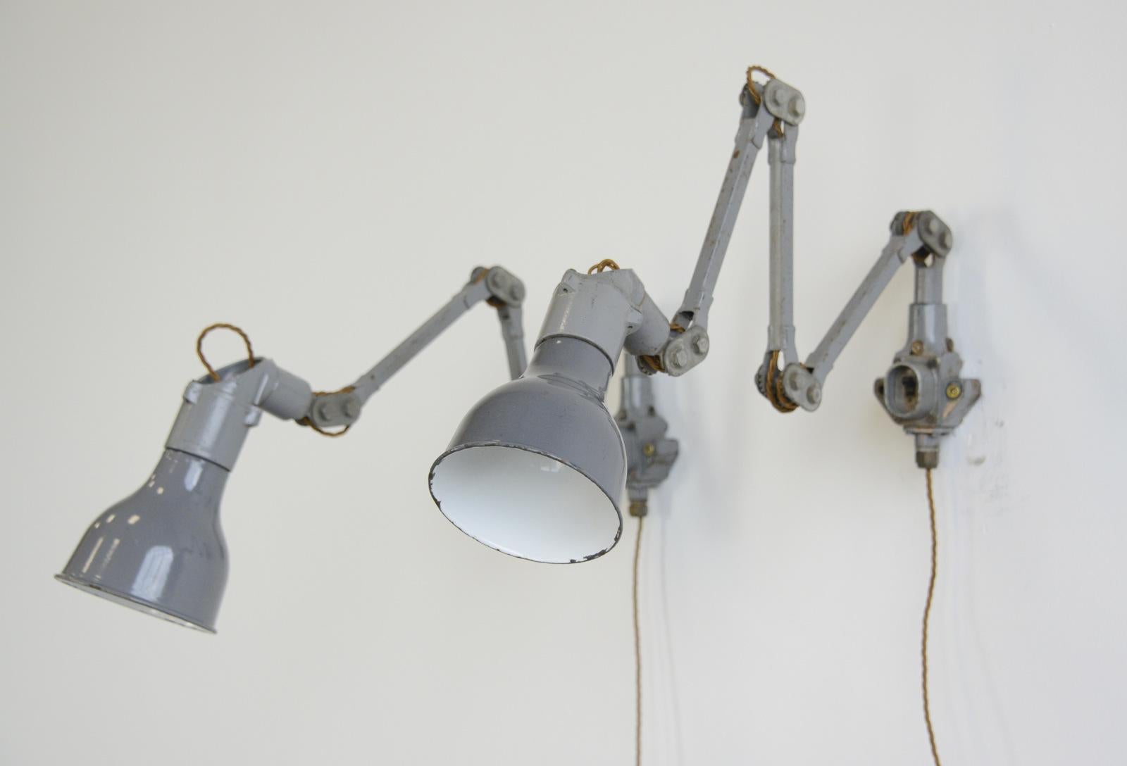 Grey Industrial Task Lamps by Mek Elek, circa 1950s 3