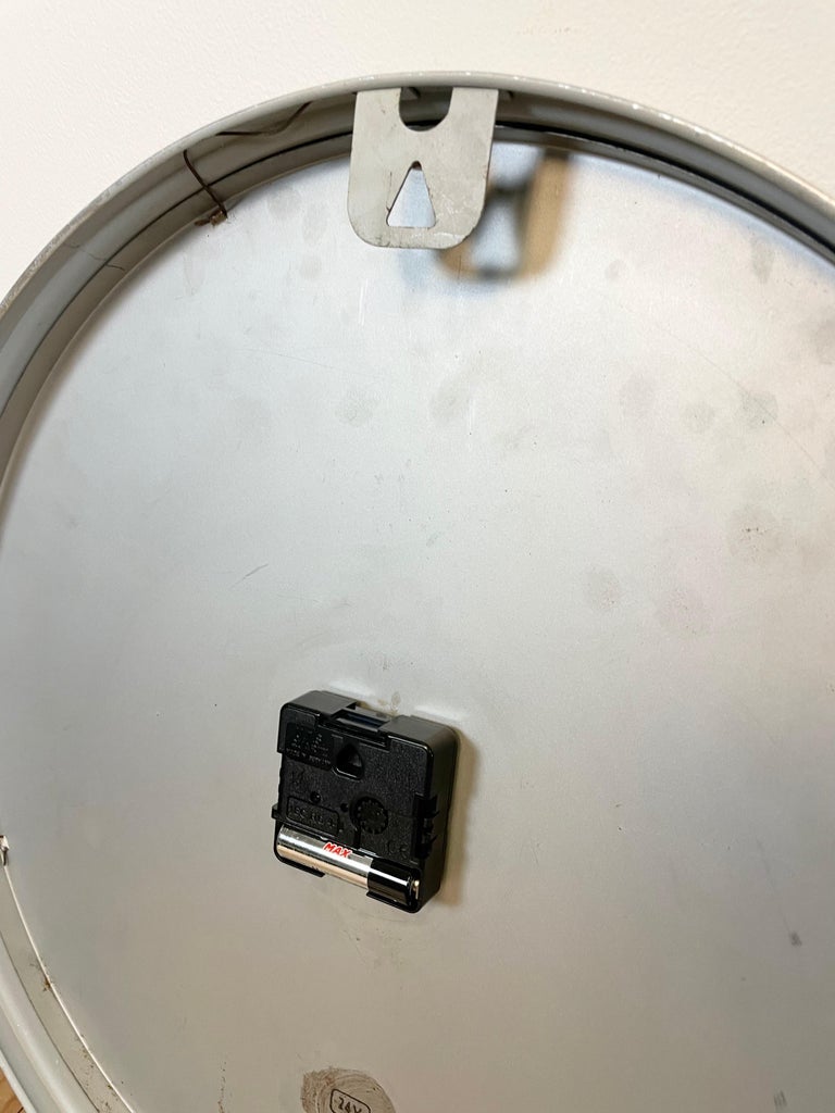 Grey Industrial Wall Clock from Benzing, 1960s For Sale at 1stDibs