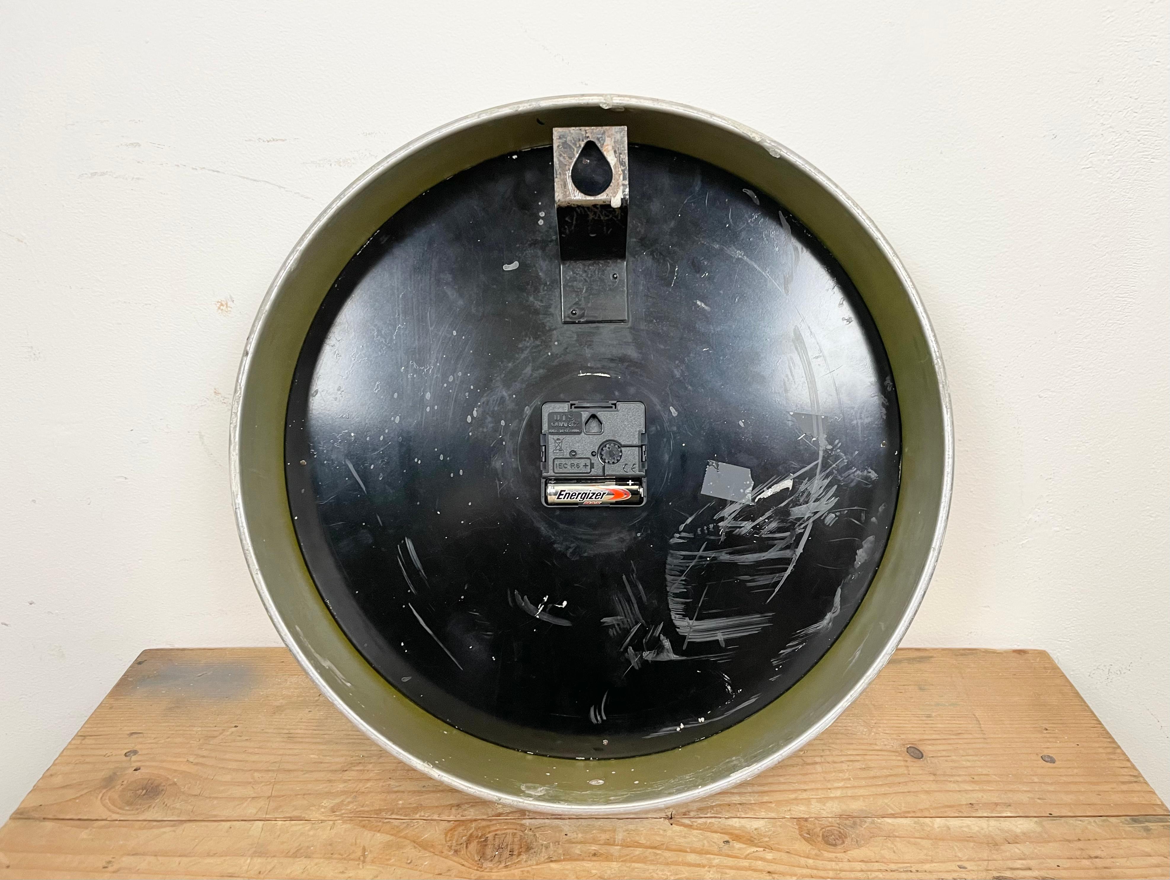 Grey Industrial Wall Clock from Burk, 1960s 6