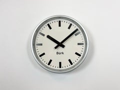 Grey Industrial Wall Clock from Burk, 1960s
