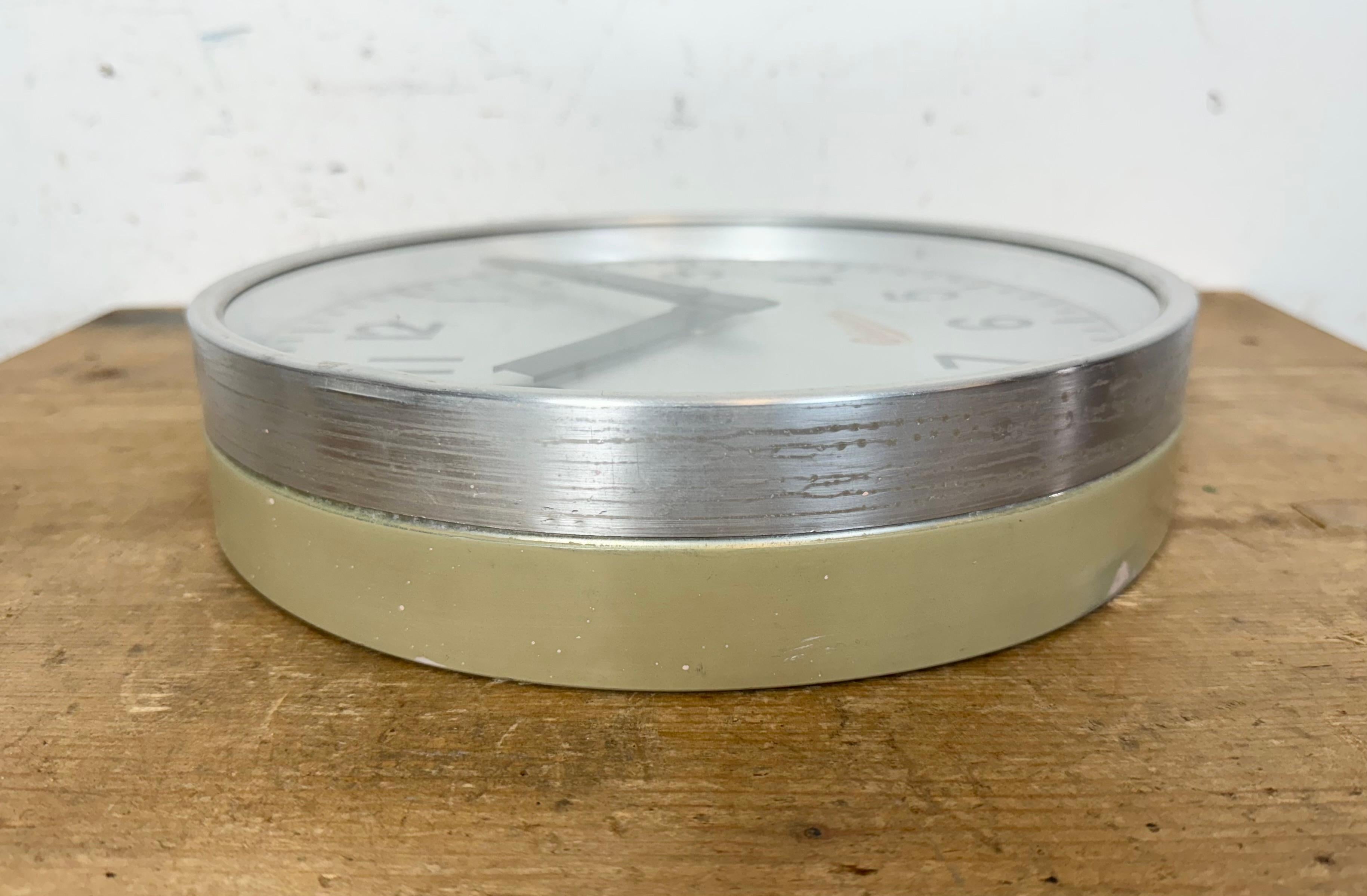 Grey Industrial Wall Clock from Ericsson, 1960s For Sale 7