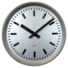 Grey Industrial Wall Clock from Ericsson, 1960s