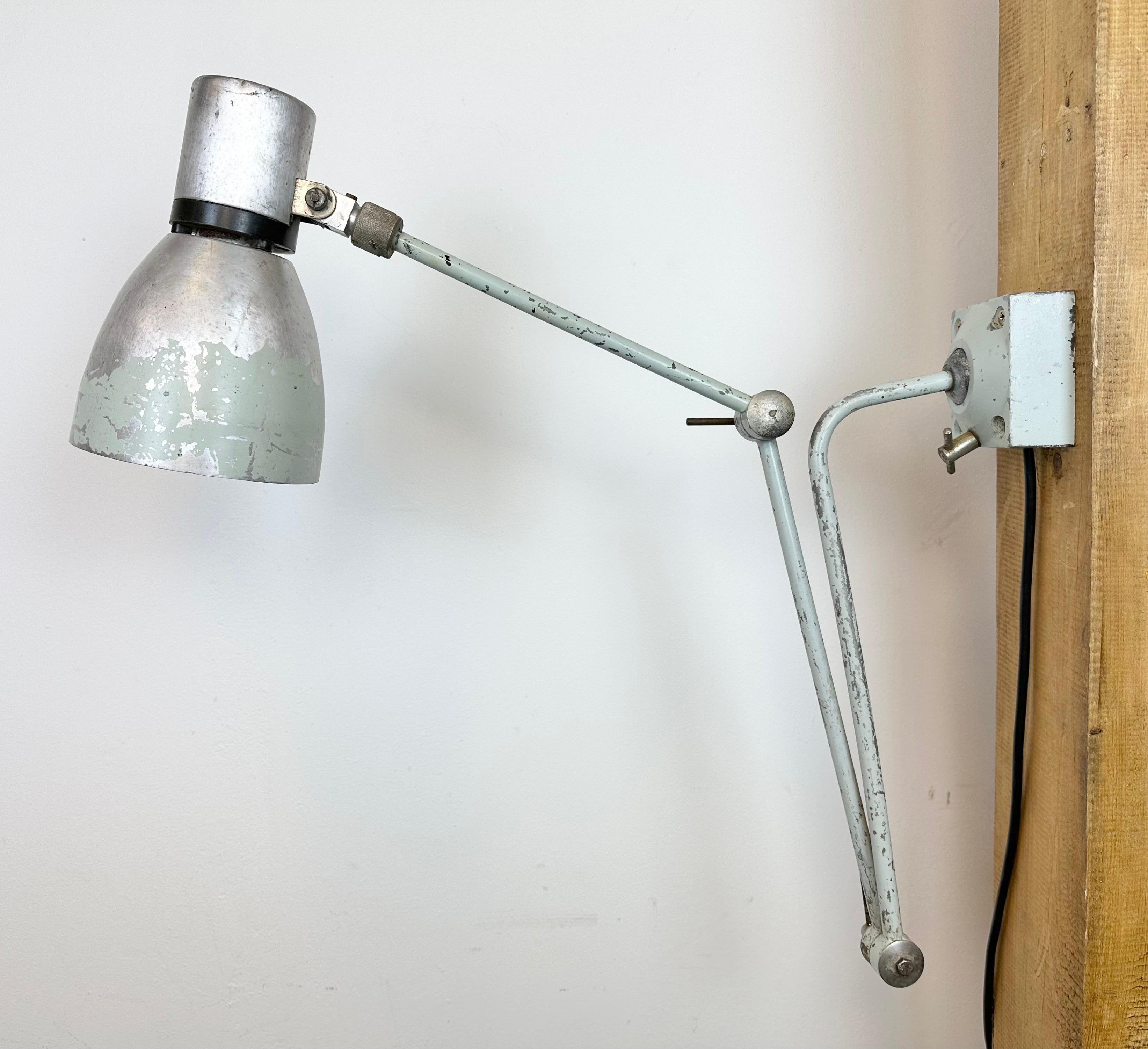 Grey Industrial Wall Lamp from Elektrosvit, 1970s For Sale 4