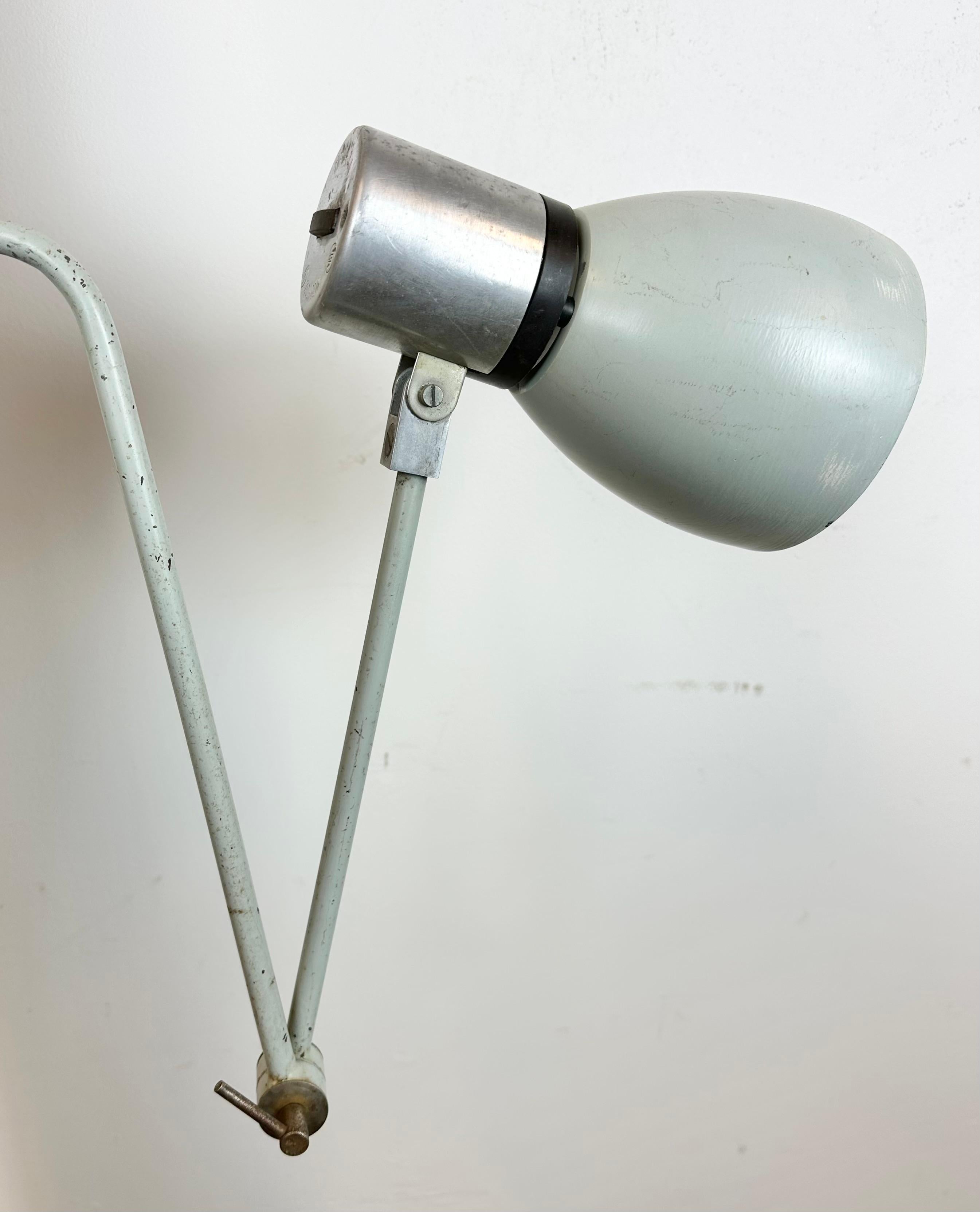 Grey Industrial Wall Lamp from Elektrosvit, 1970s For Sale 6