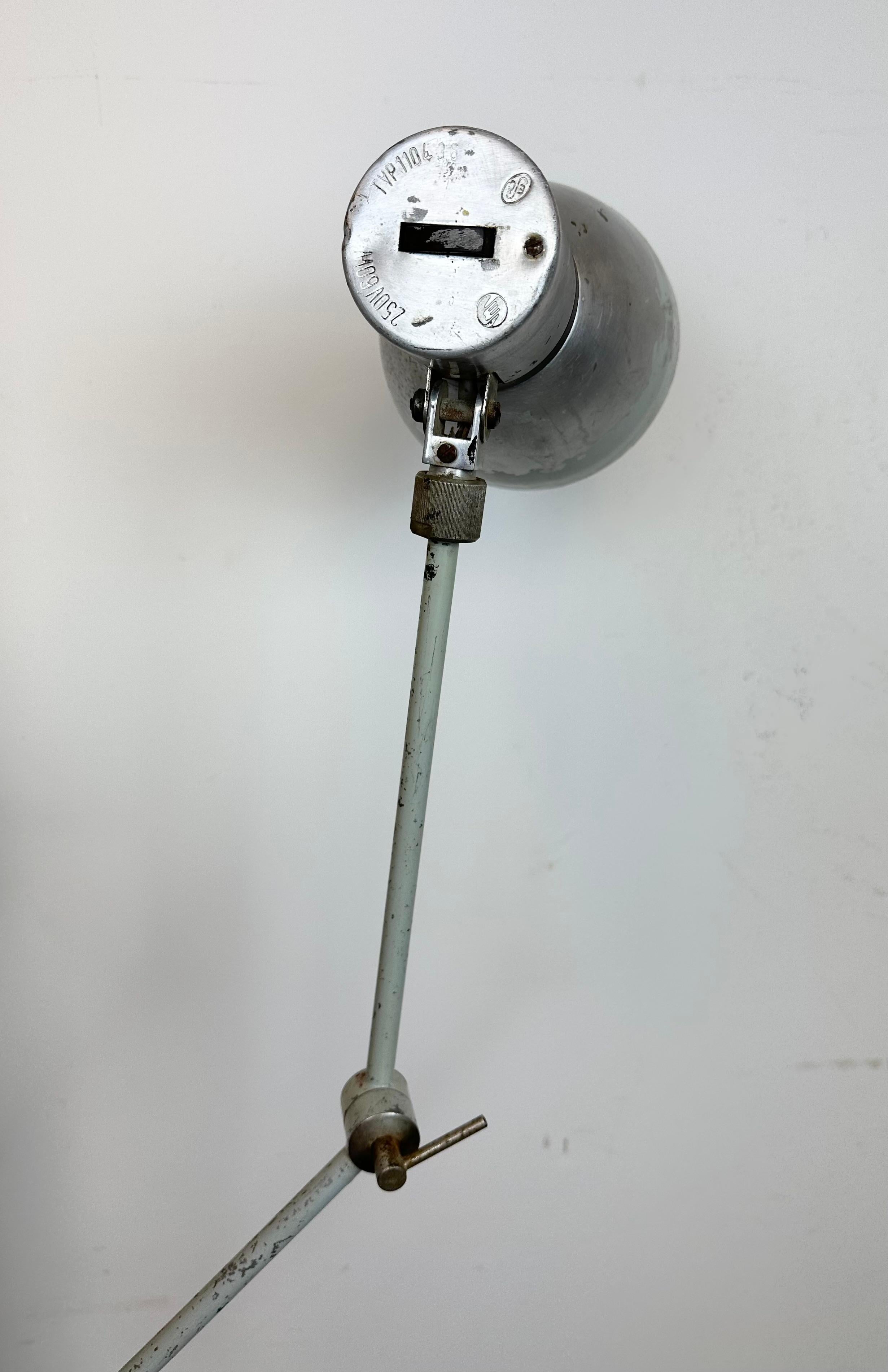 Grey Industrial Wall Lamp from Elektrosvit, 1970s For Sale 10