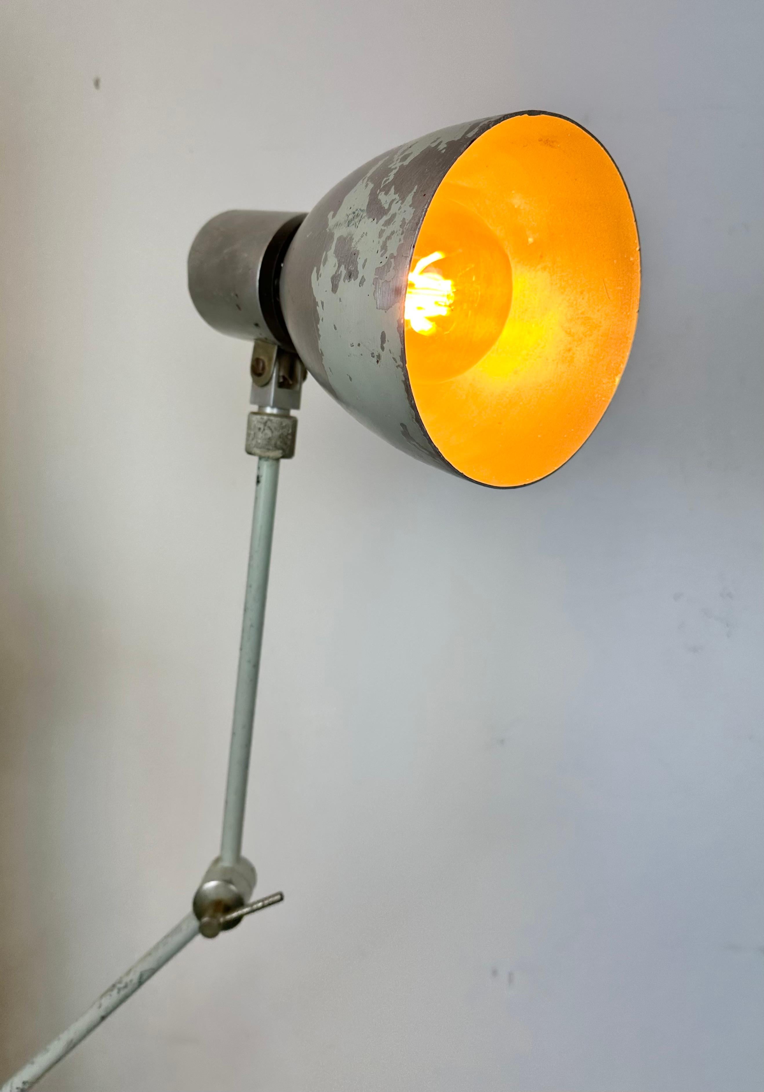 Grey Industrial Wall Lamp from Elektrosvit, 1970s For Sale 12