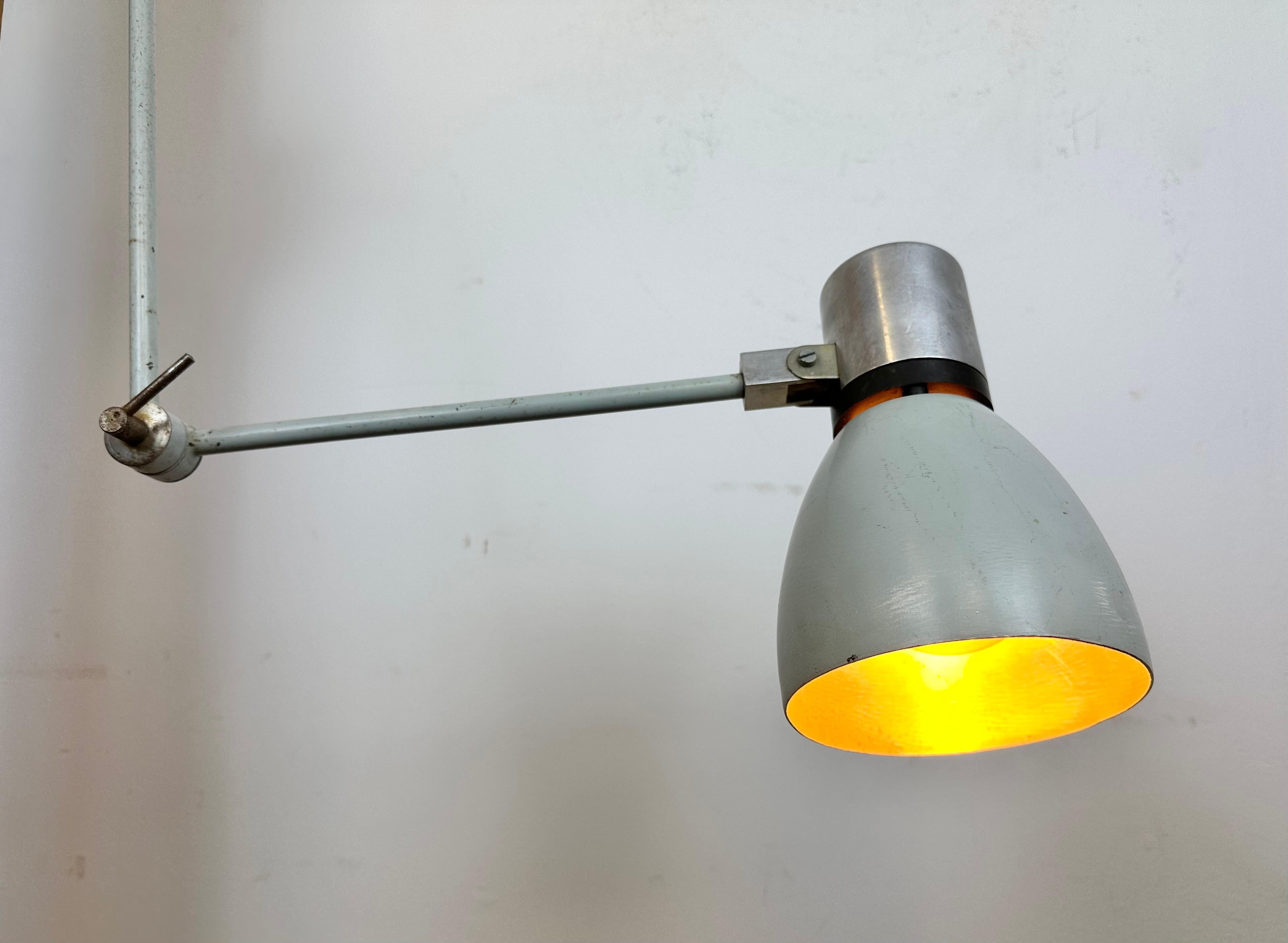 Grey Industrial Wall Lamp from Elektrosvit, 1970s For Sale 12