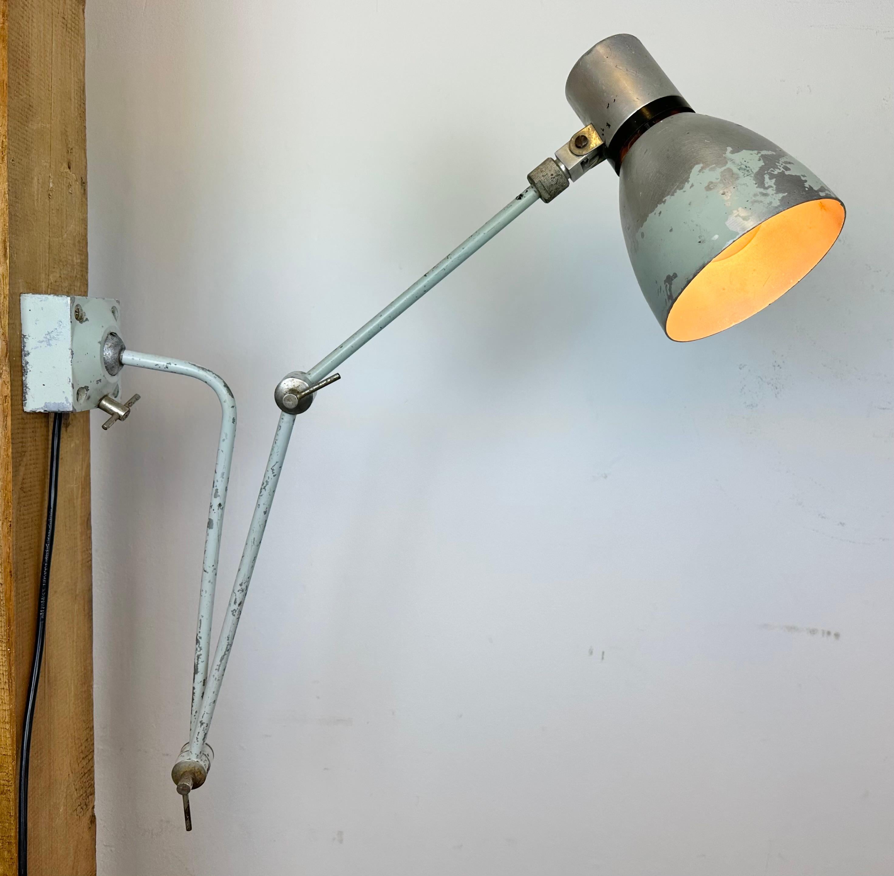 Grey Industrial Wall Lamp from Elektrosvit, 1970s For Sale 13