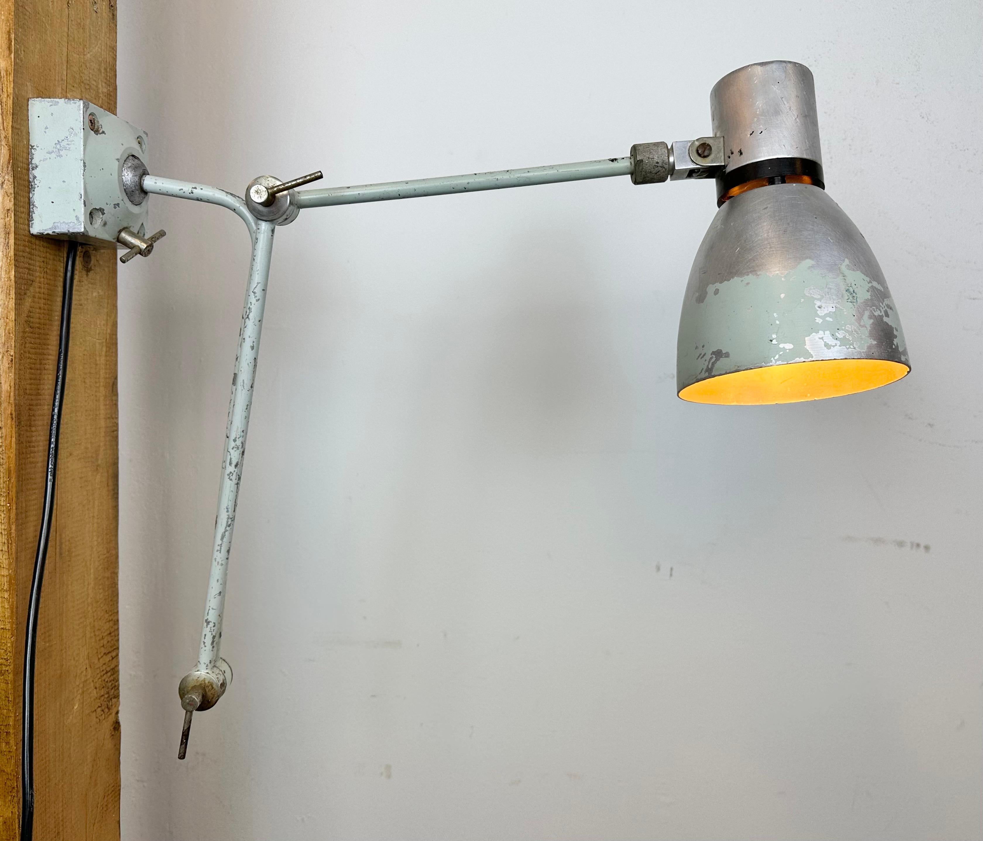 Grey Industrial Wall Lamp from Elektrosvit, 1970s For Sale 14