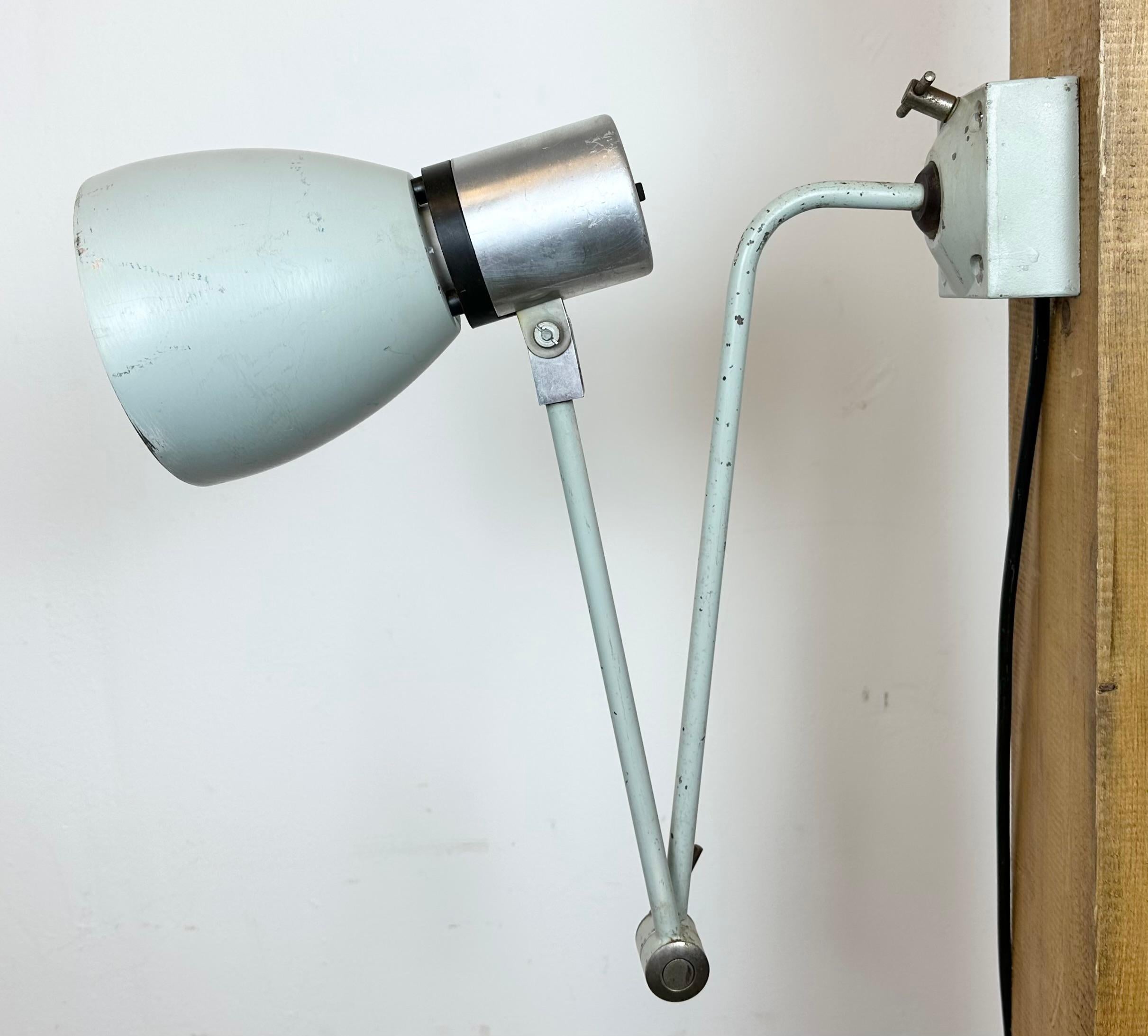 Czech Grey Industrial Wall Lamp from Elektrosvit, 1970s For Sale