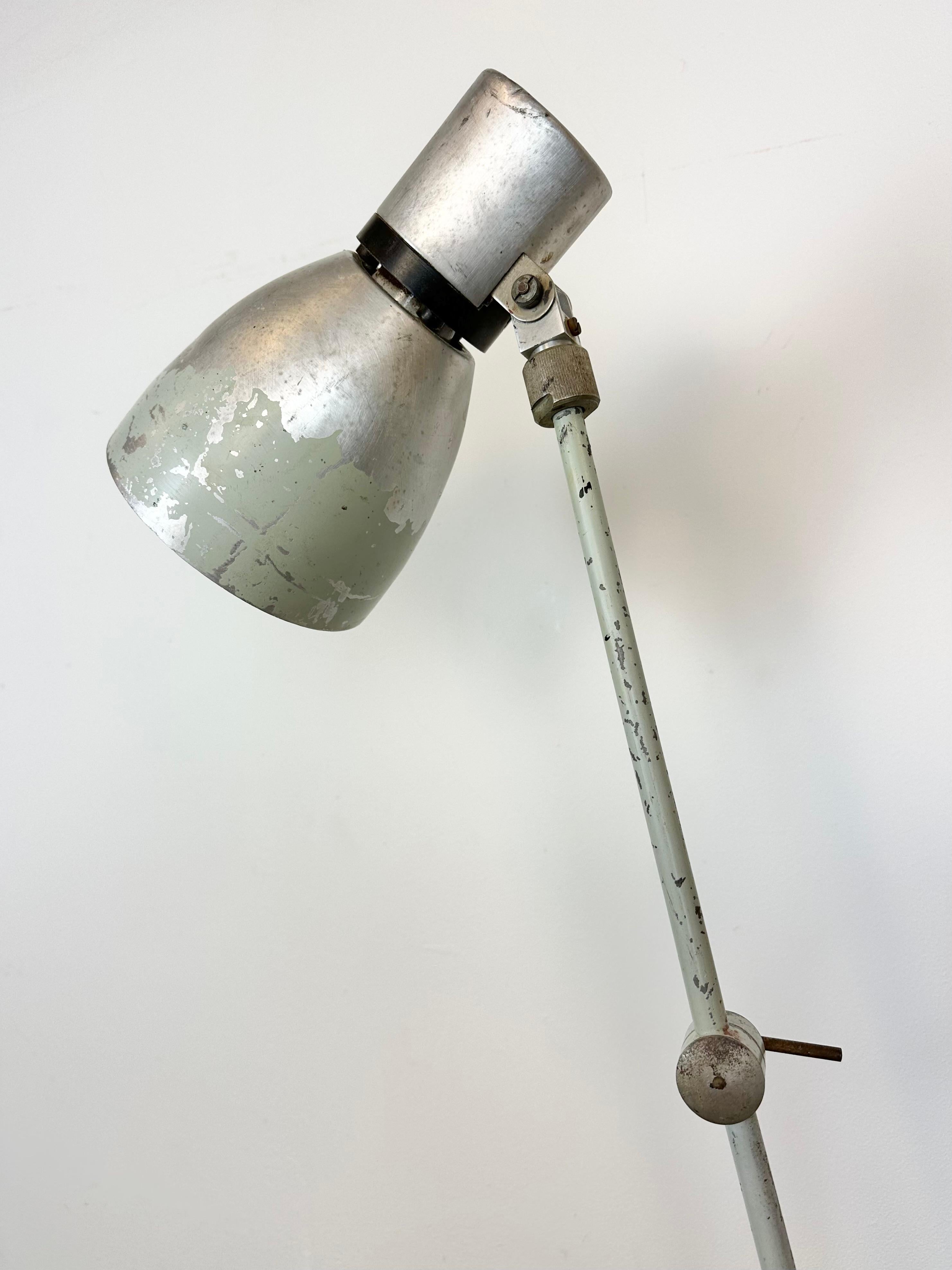 Grey Industrial Wall Lamp from Elektrosvit, 1970s For Sale 1