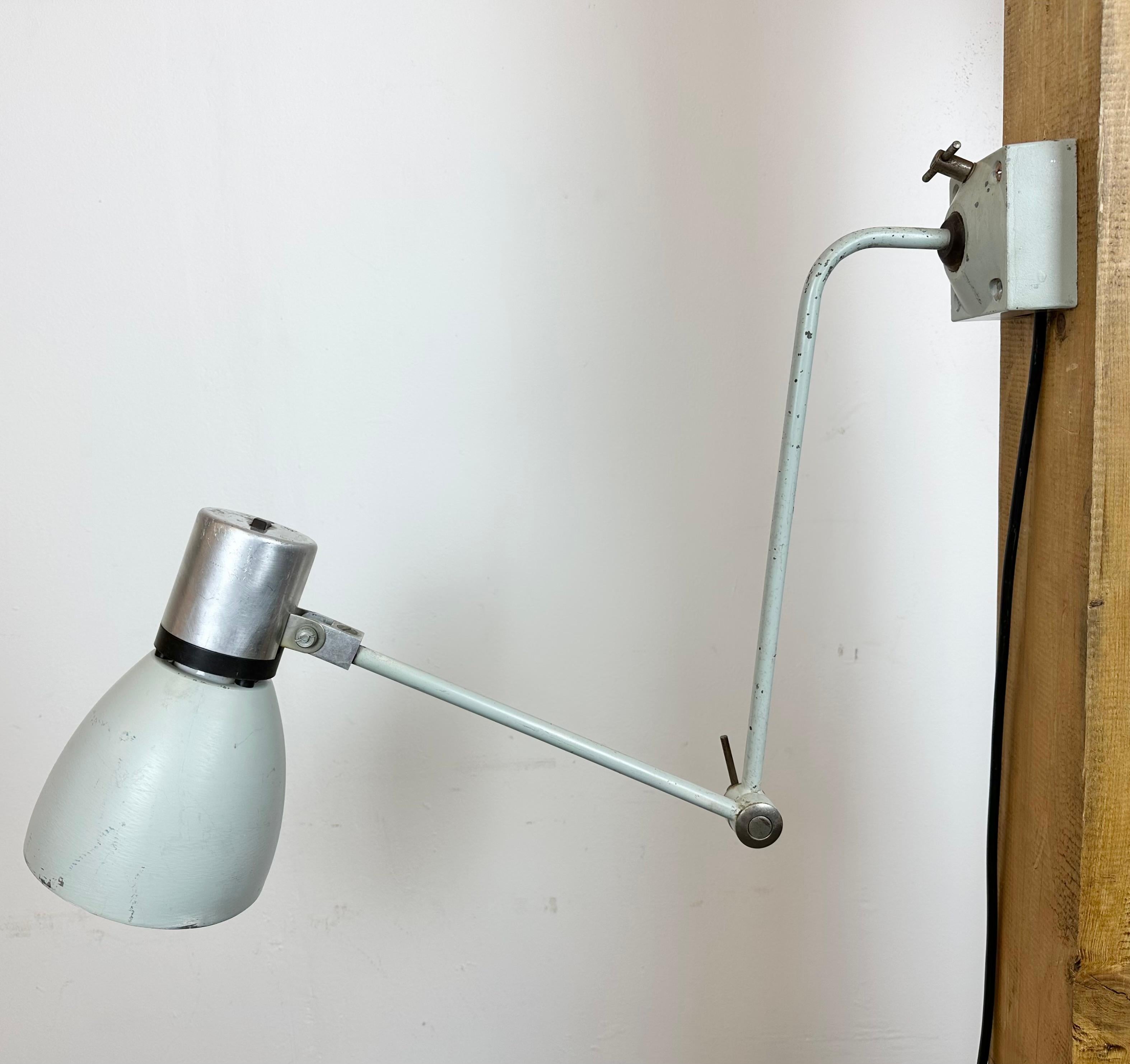 Grey Industrial Wall Lamp from Elektrosvit, 1970s For Sale 3