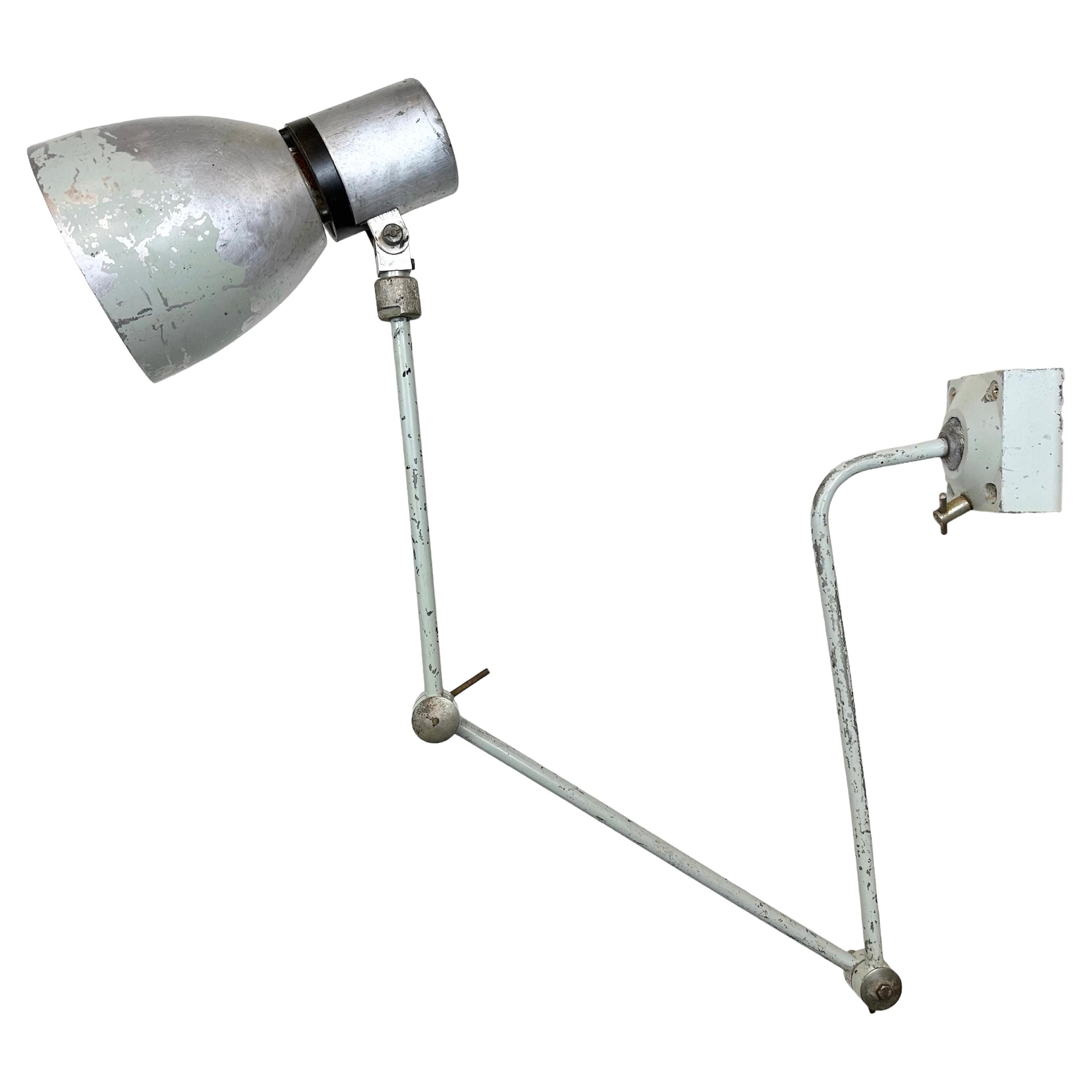 Grey Industrial Wall Lamp from Elektrosvit, 1970s For Sale