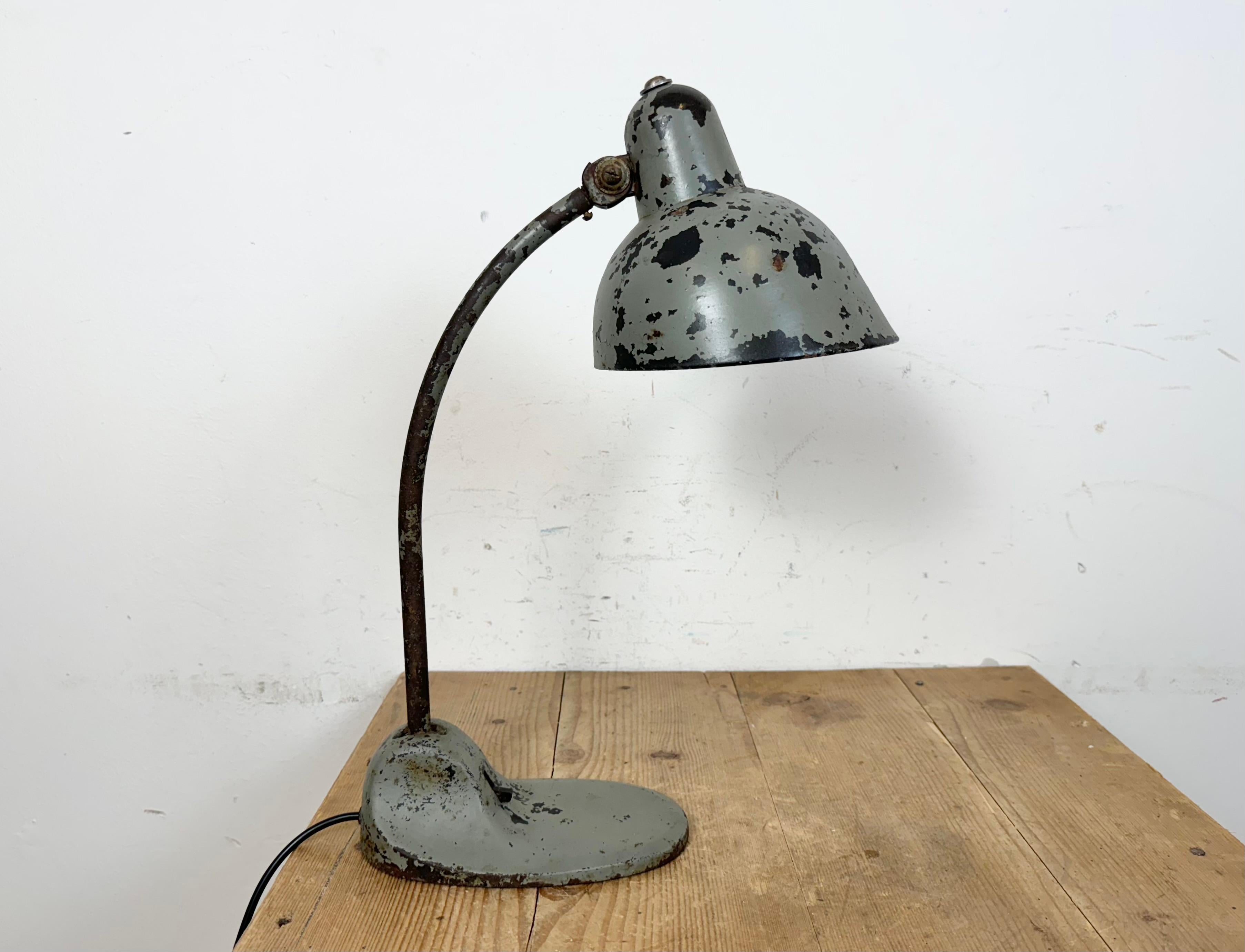 Grey Industrial Workshop Desk Lamp, 1950s 5