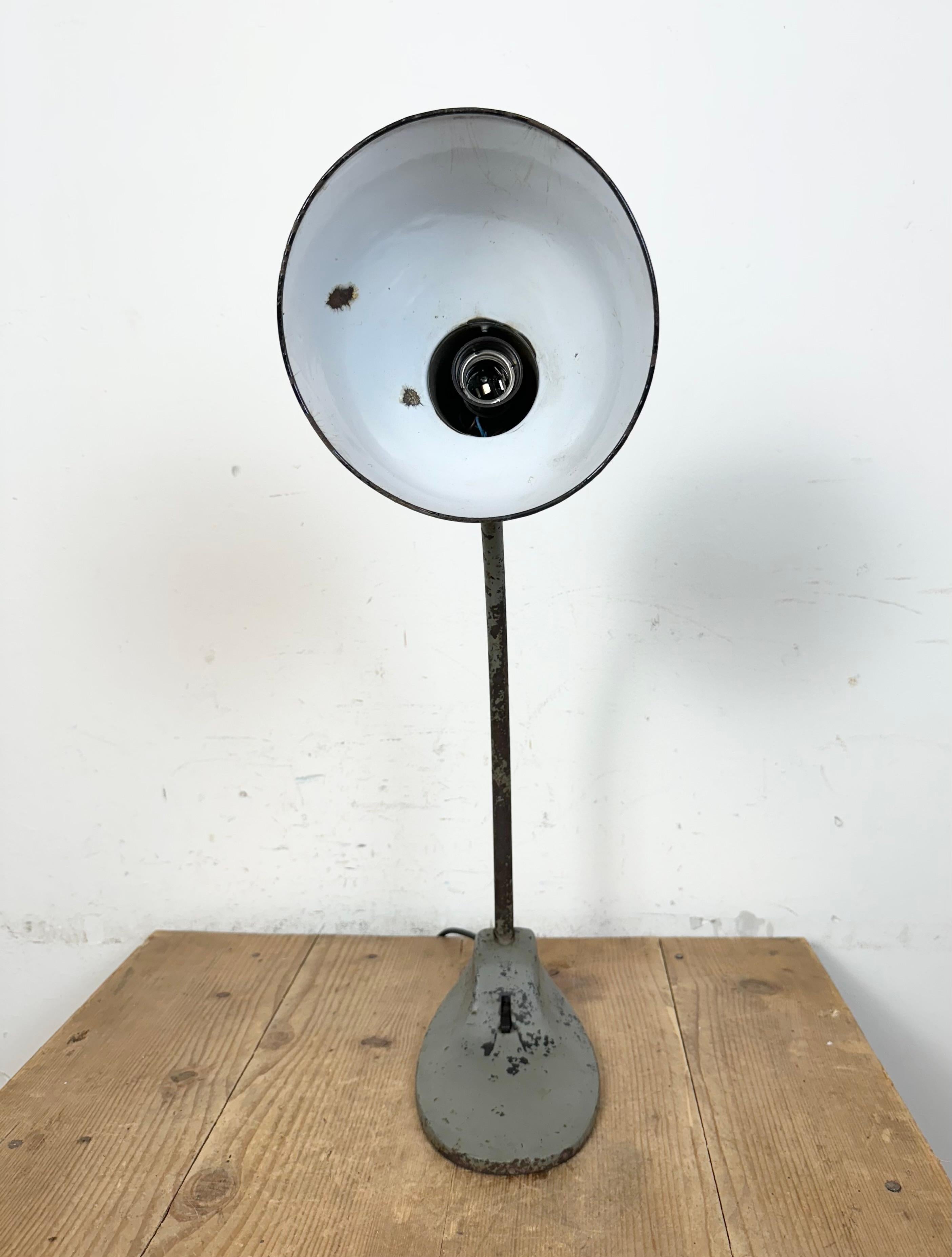 Grey Industrial Workshop Desk Lamp, 1950s 7