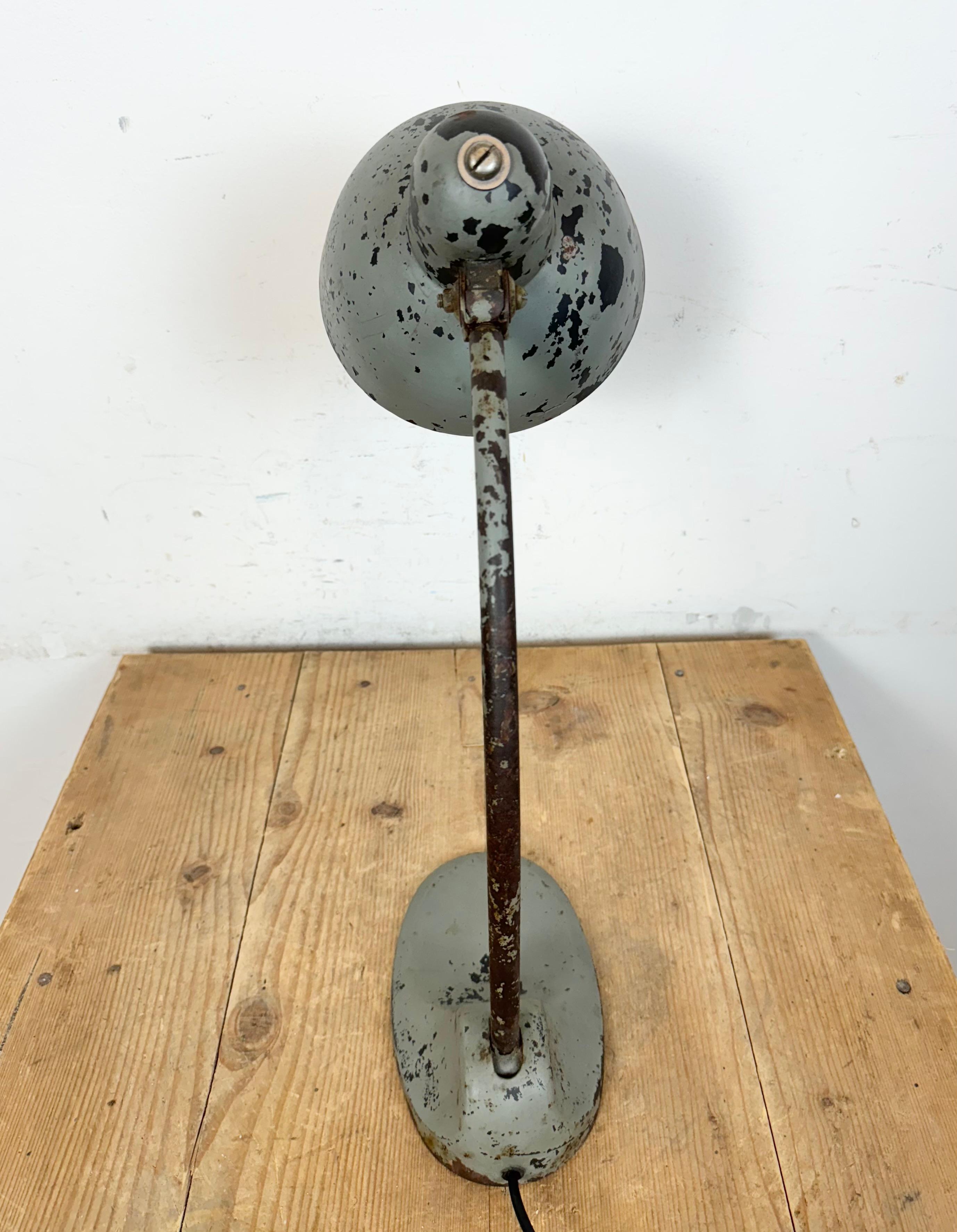 Grey Industrial Workshop Desk Lamp, 1950s 9