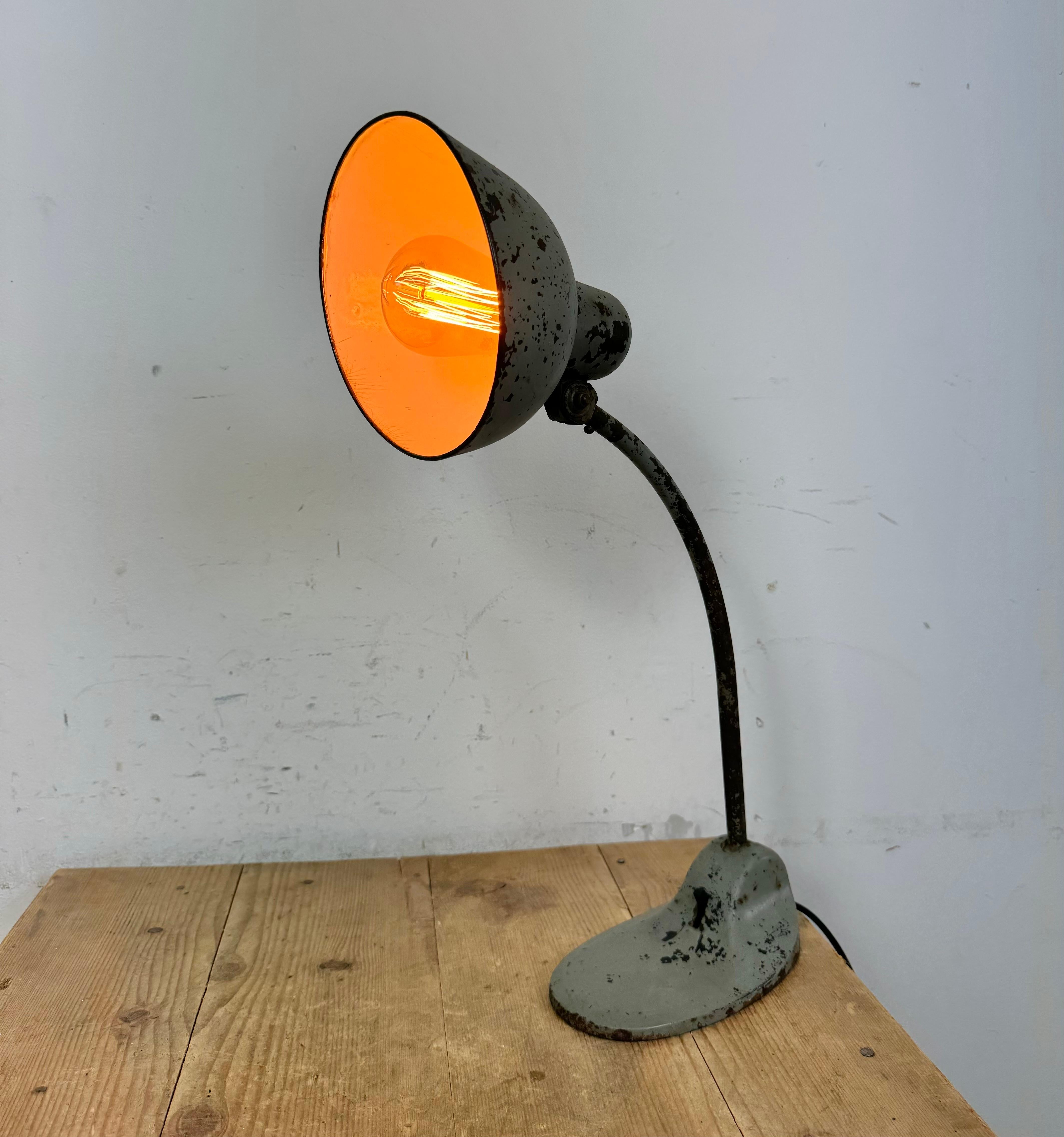 Grey Industrial Workshop Desk Lamp, 1950s 13