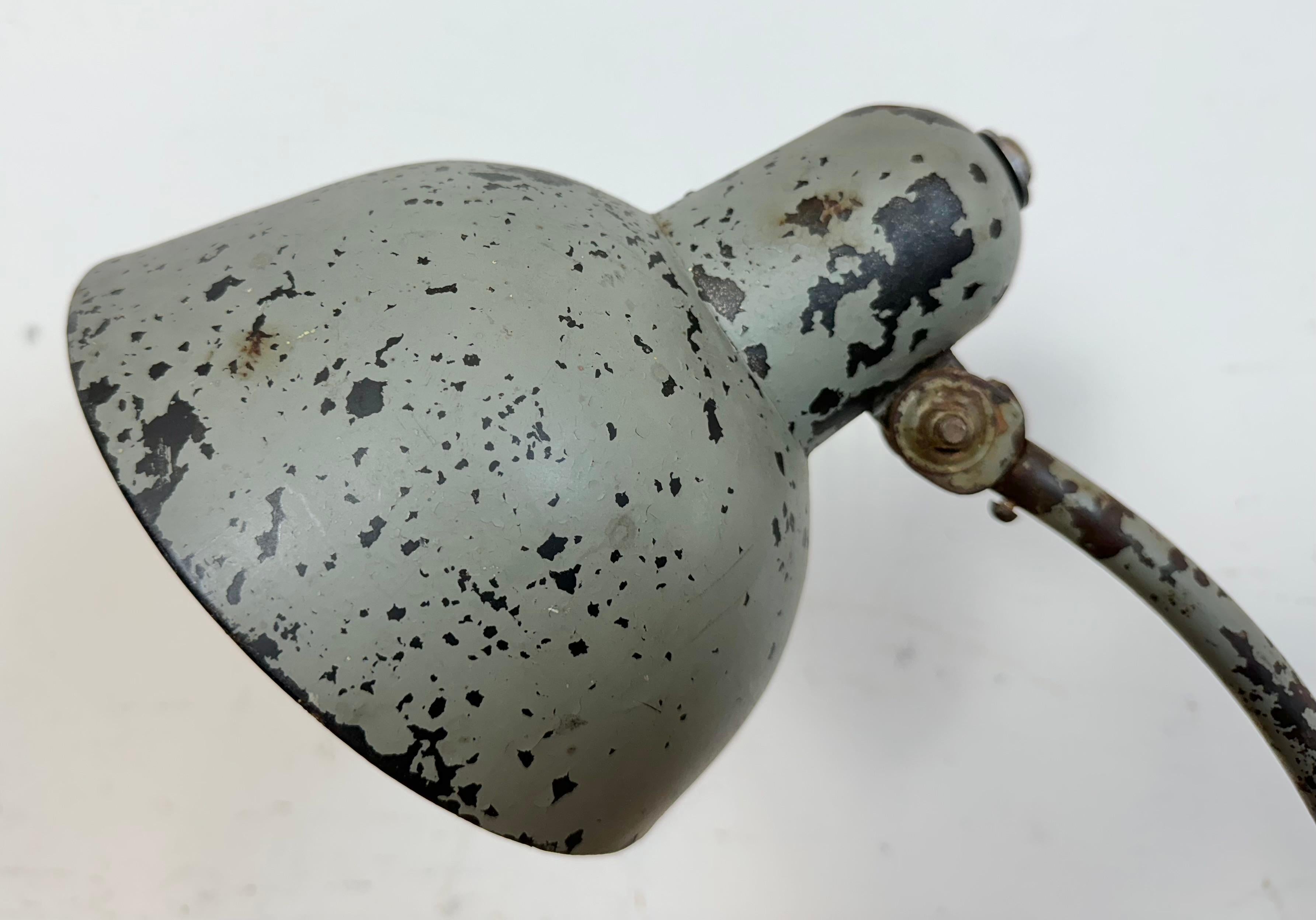 20th Century Grey Industrial Workshop Desk Lamp, 1950s