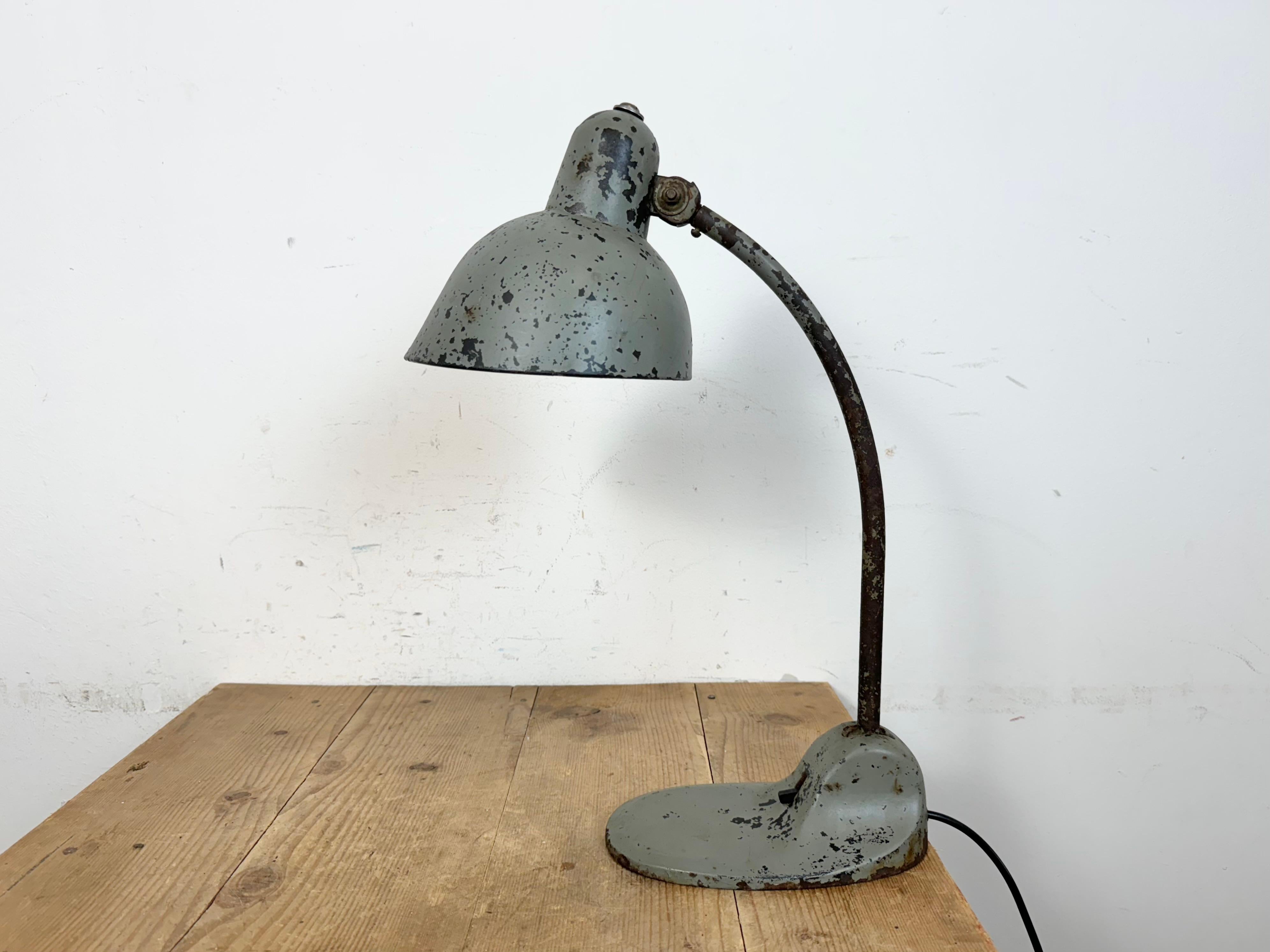 Grey Industrial Workshop Desk Lamp, 1950s 1