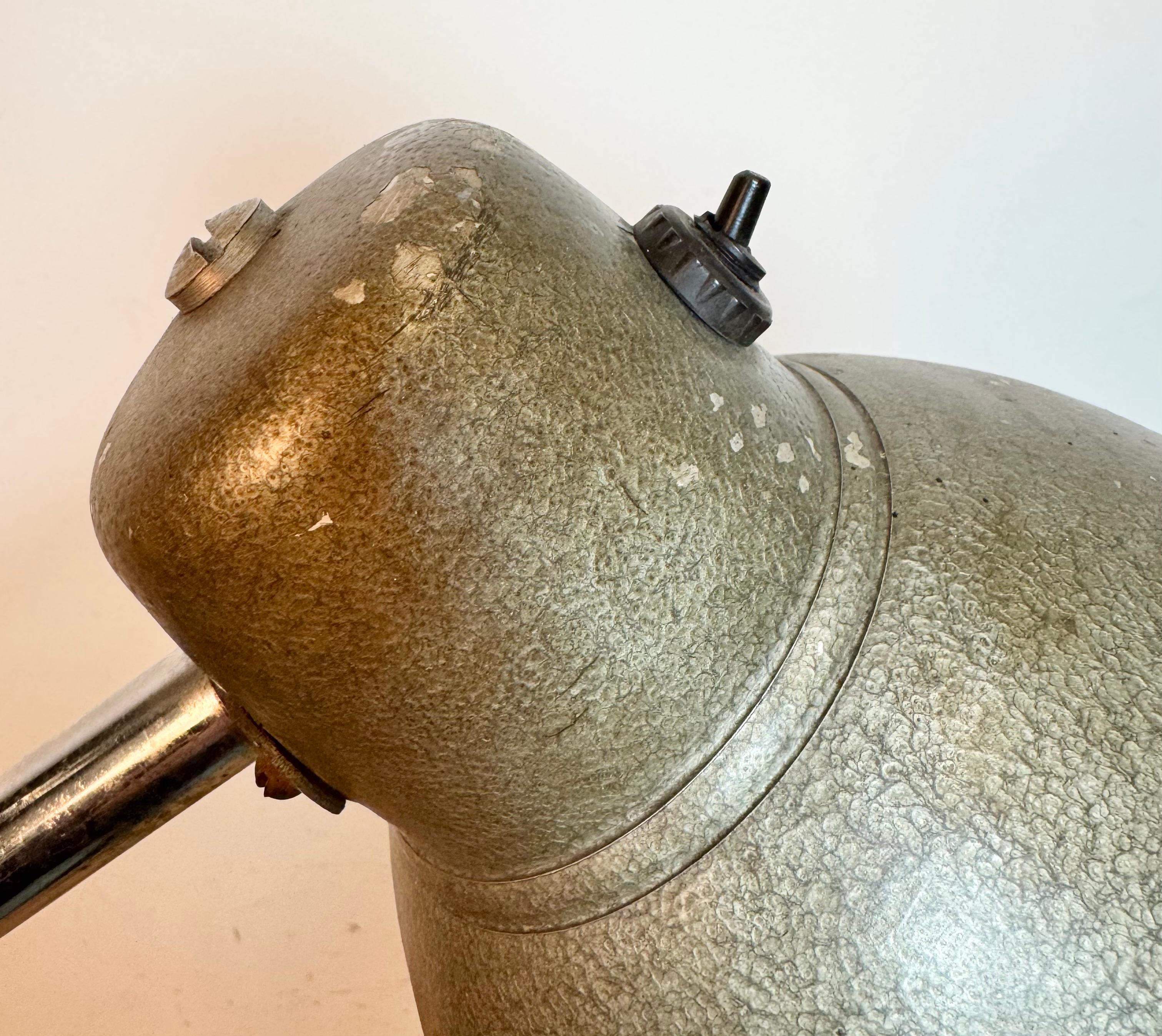 Grey Industrial Workshop Gooseneck Table Lamp, 1960s For Sale 6