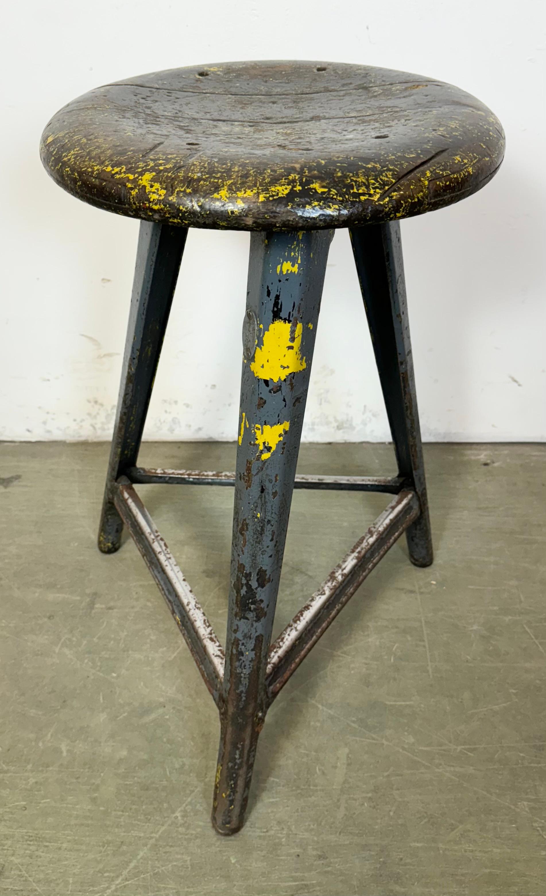 Grey Industrial Workshop Stool, 1960s For Sale 6