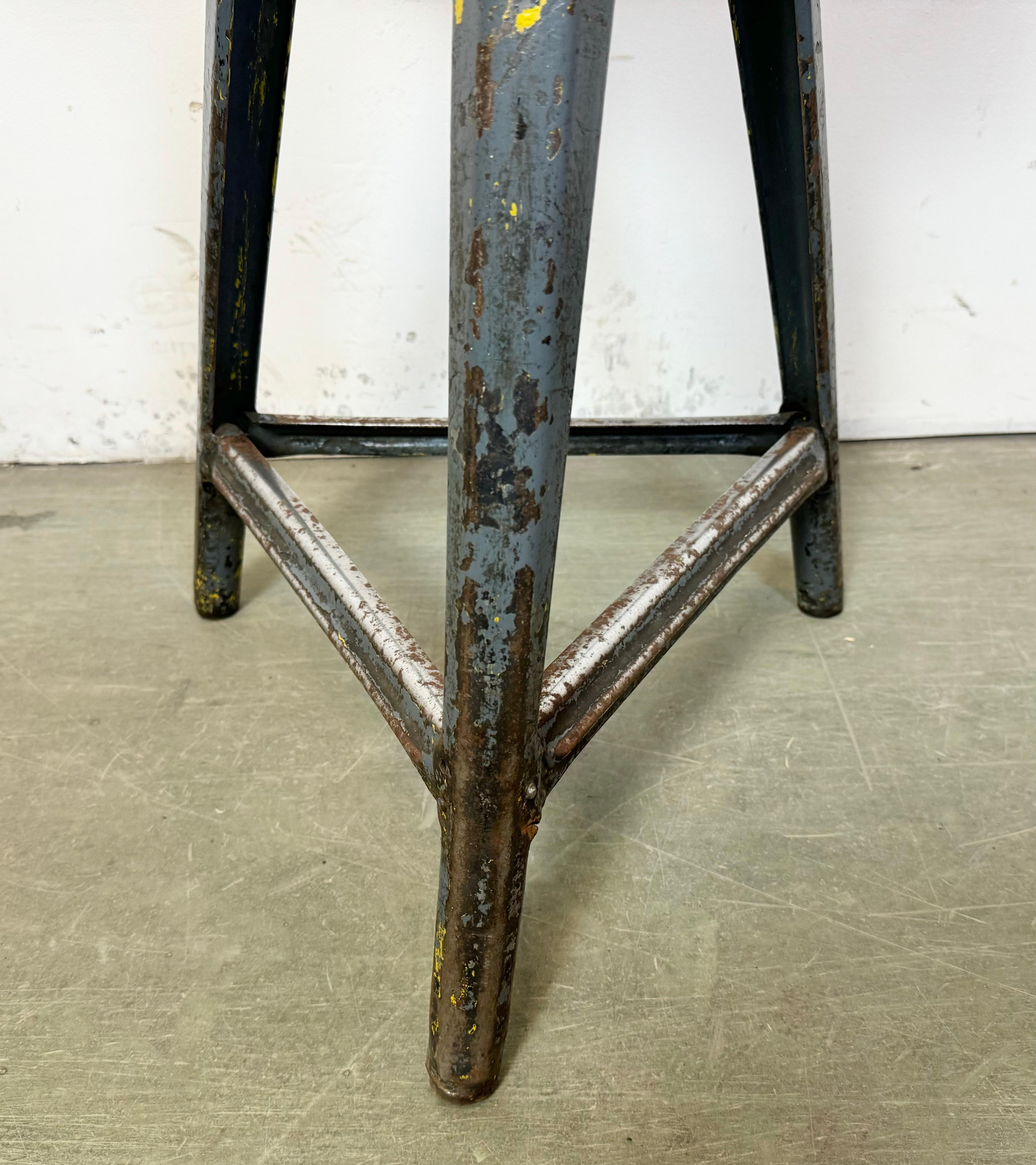 Grey Industrial Workshop Stool, 1960s For Sale 8