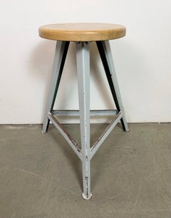 Grey Industrial Workshop Stool, 1960s