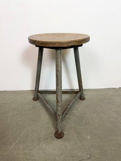 Grey Industrial Workshop Stool, 1960s