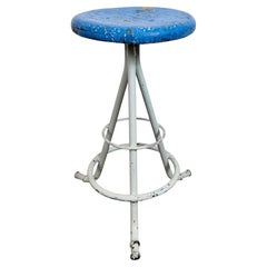 Tabouret d'atelier industriel gris, années 1960