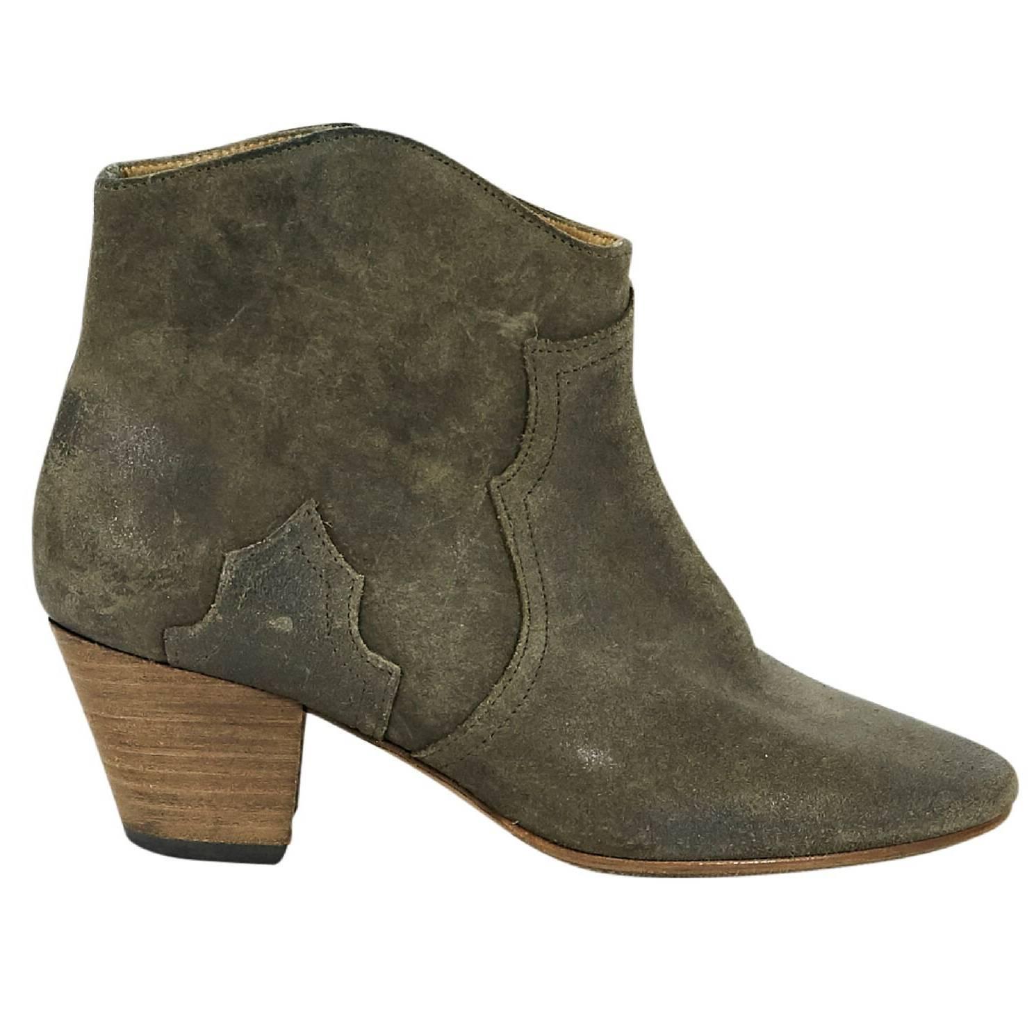 Grey Isabel Marant Suede Ankle Boots