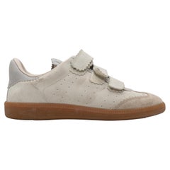 Isabel Marant Graue Isabel Marant Low-Top Turnschuhe aus Wildleder mit Velcro-Riemen Größe 36