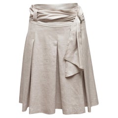 Grey Issey Miyake Linen Pleated Skirt
