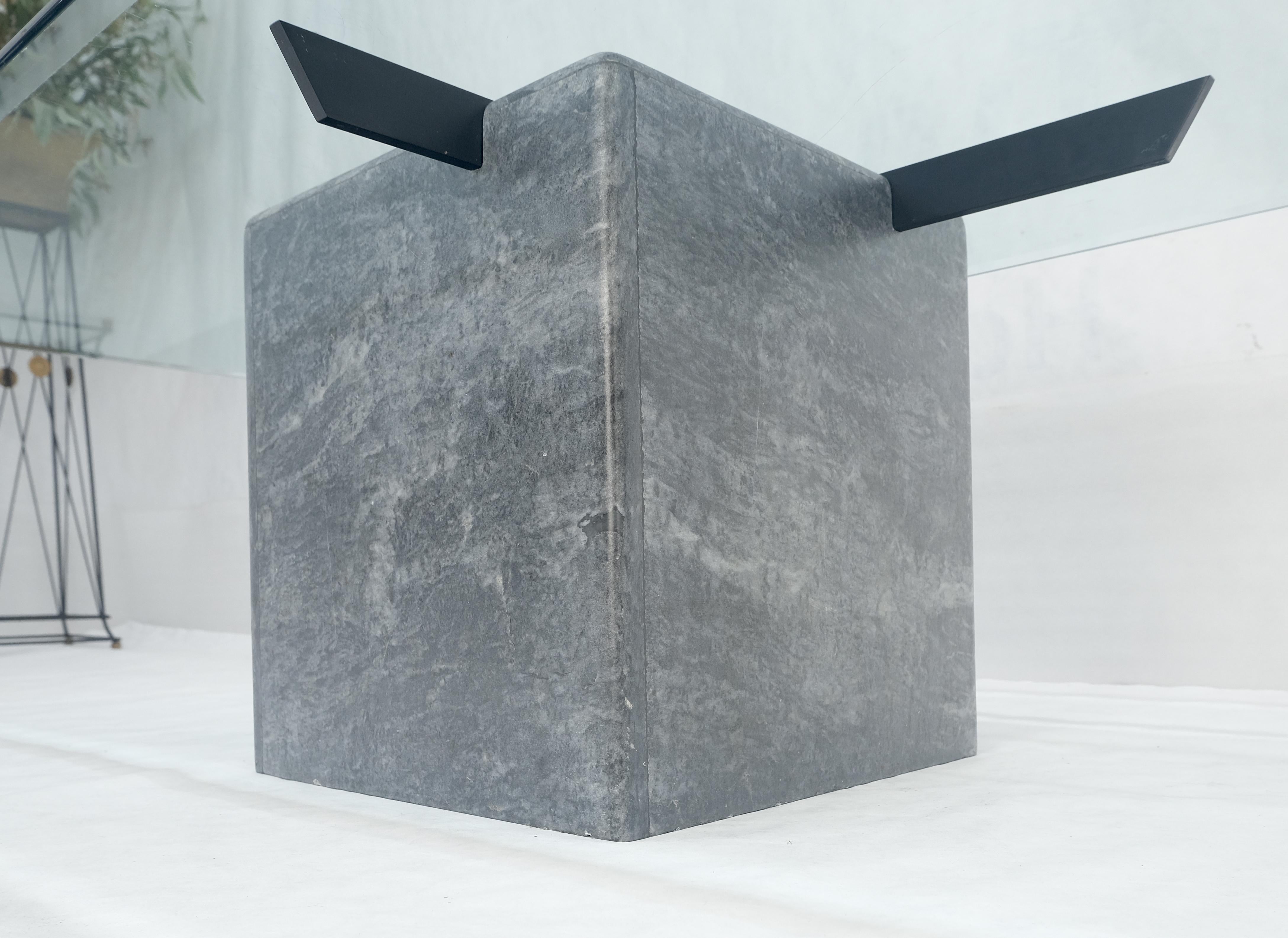 Mármol italiano gris Base en forma de cubo 30x50 Tapa rectangular de cristal Mesa de centro LIMPIA Vidrio en venta