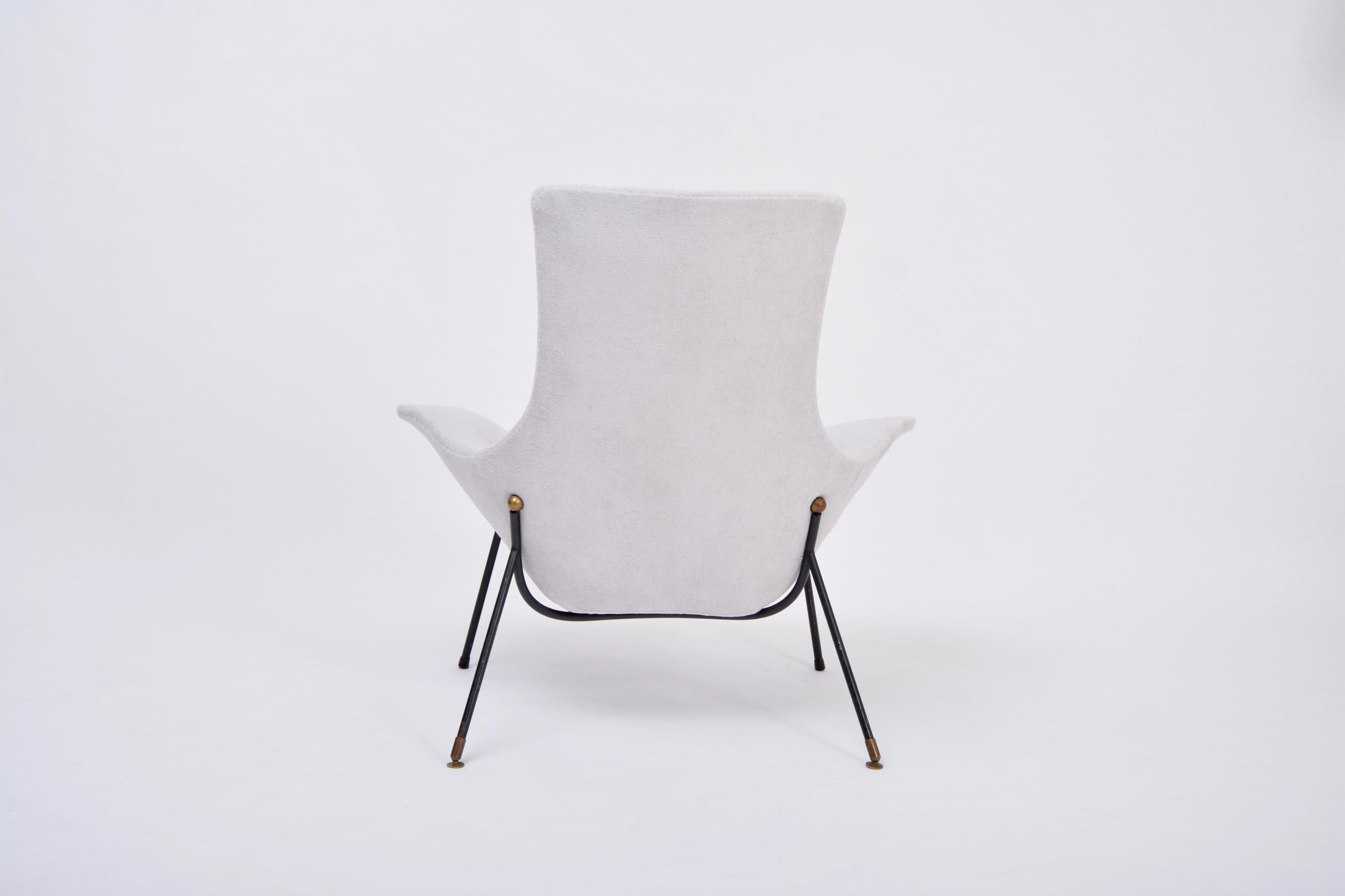 20th Century Grey Italian Mid-Century Modern Lounge Chair by Augusto Bozzi for Saporiti For Sale