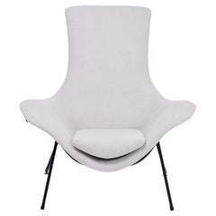 Grey Italian Mid-Century Modern Lounge Chair by Augusto Bozzi for Saporiti