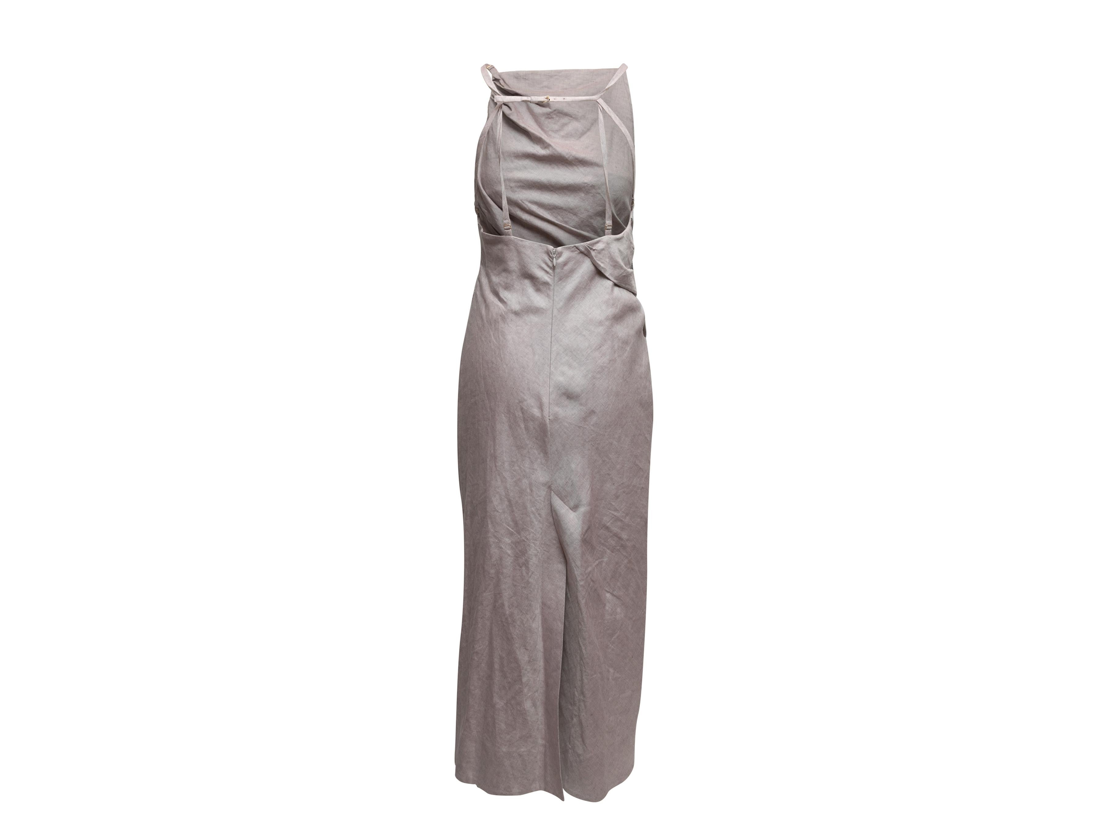 Gray Grey Jacquemus Open Back Maxi Dress Size FR 38 For Sale