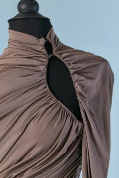 Grey jersey draped cocktail dress MUGLER