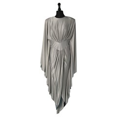 Grey jersey evening dress with wing sleeve ALEXANDRE VAUTHIER New with tag