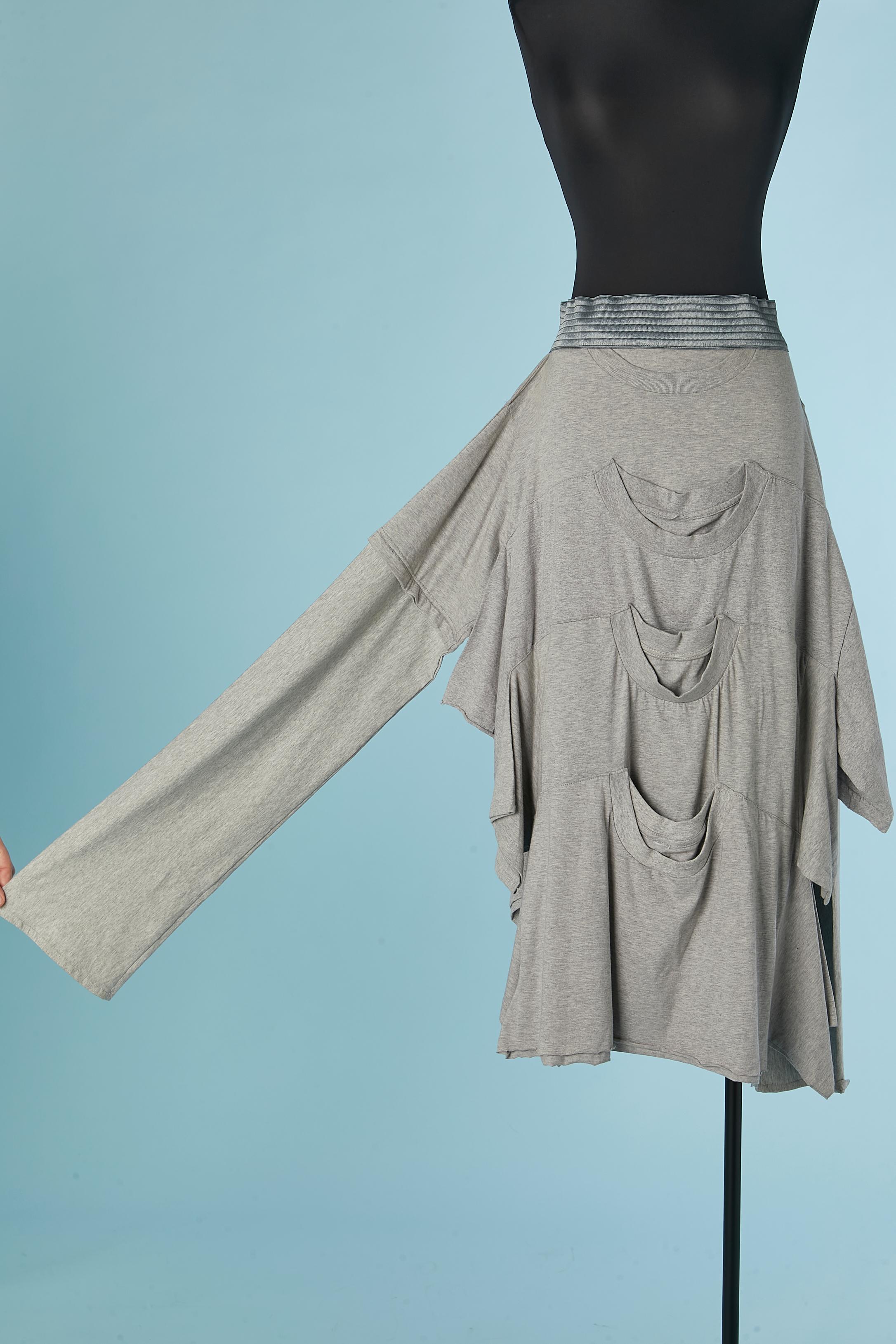 Women's Grey jersey skirt made of tee-shirt Michele Pesetti