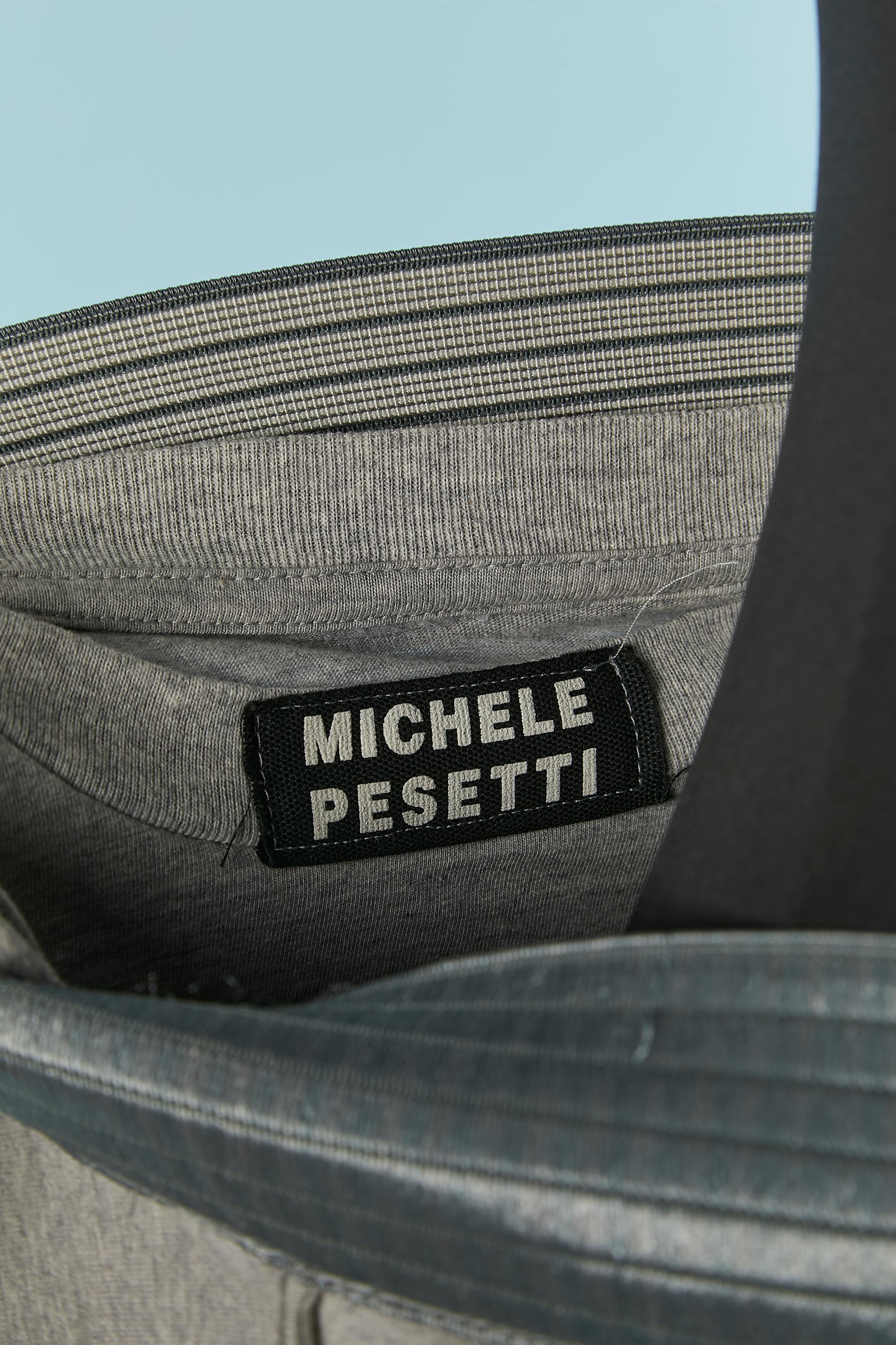 Grey jersey skirt made of tee-shirt Michele Pesetti 3