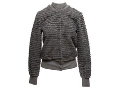 Grey John Galliano Ruffle Textured Bomber Jacket