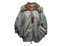 Grey Junya Watanabe Comme Des Garcons Oversized Hooded Bomber Jacket Size US XS