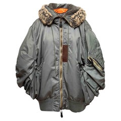 Giacca bomber grigia con cappuccio Junya Watanabe Comme Des Garcons taglia US XS