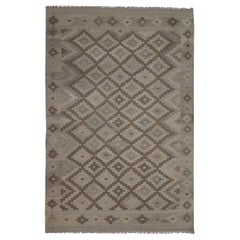 Tapis Kilim gris Traditional Tapis Kilim de style scandinave Tapis brun kaki