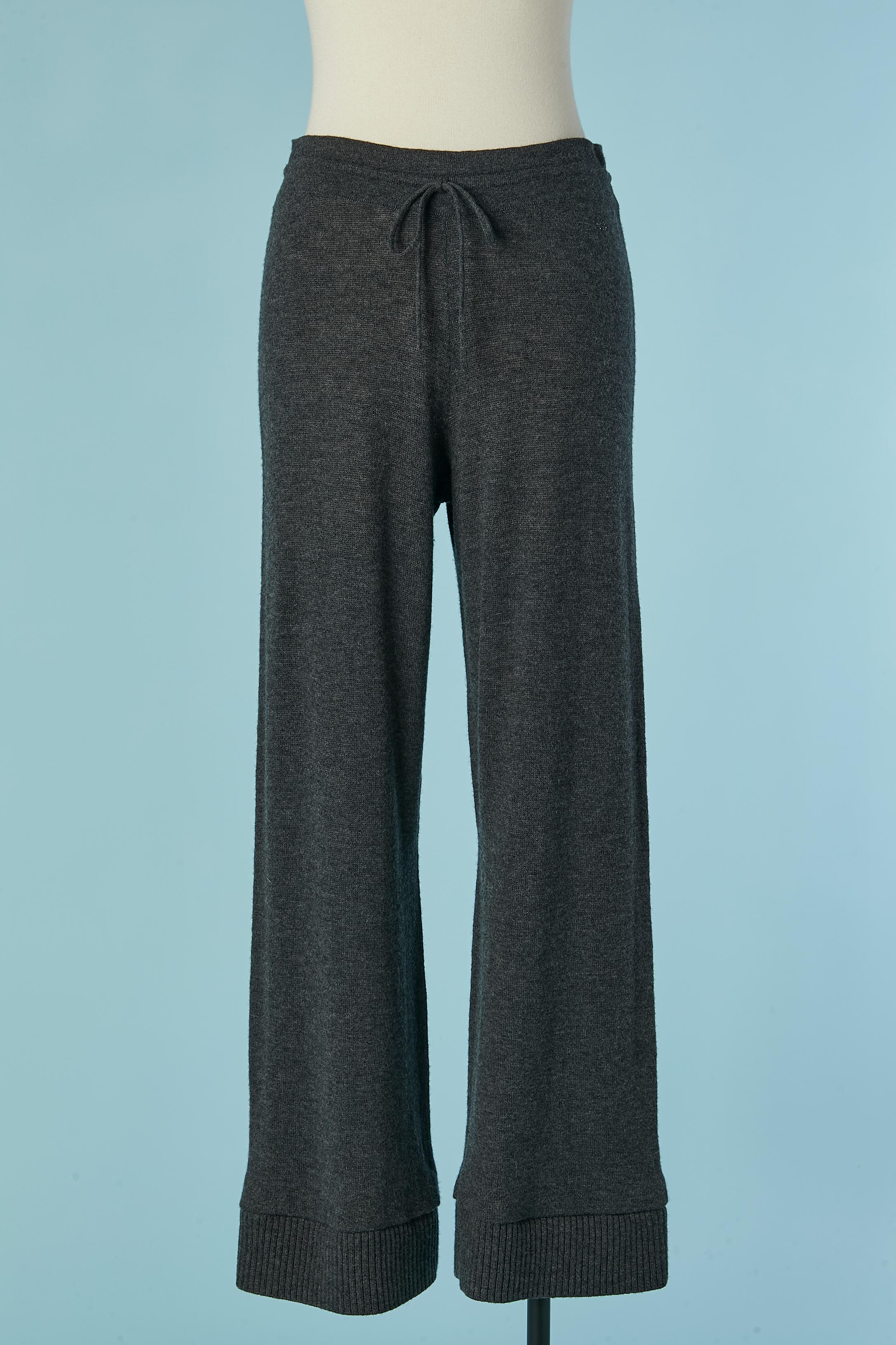 Grey knit sleeveless sweater, hoodie and trouser ensemble ESCADA Sport For Sale 8